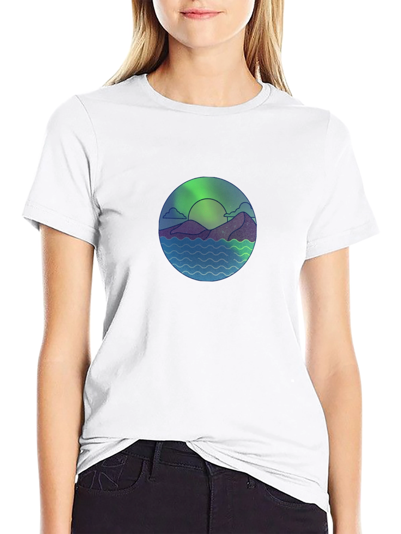 Nature Scene Graphic Black T-Shirt