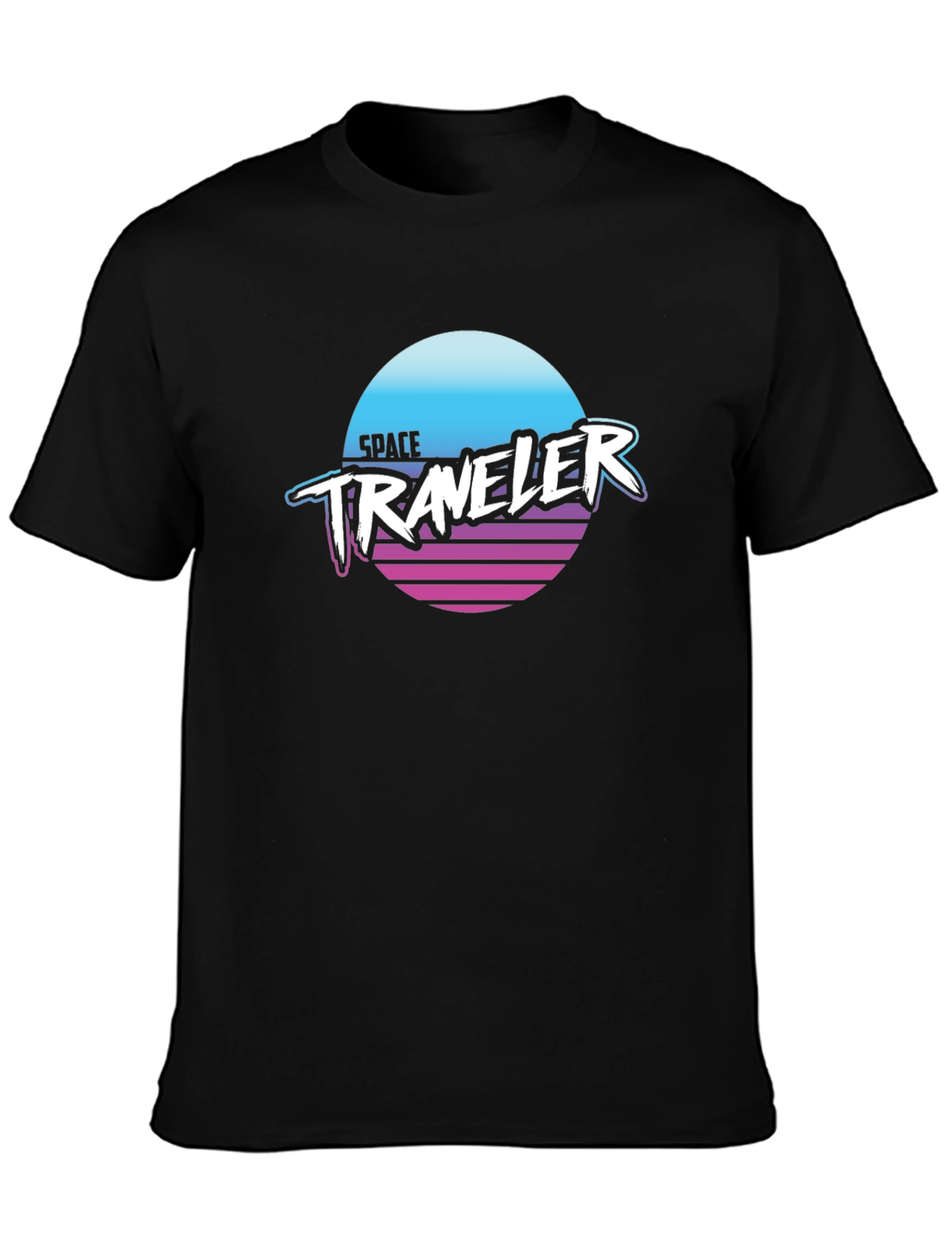 Space Traveler Graphic Tee - Retro Synthwave Style