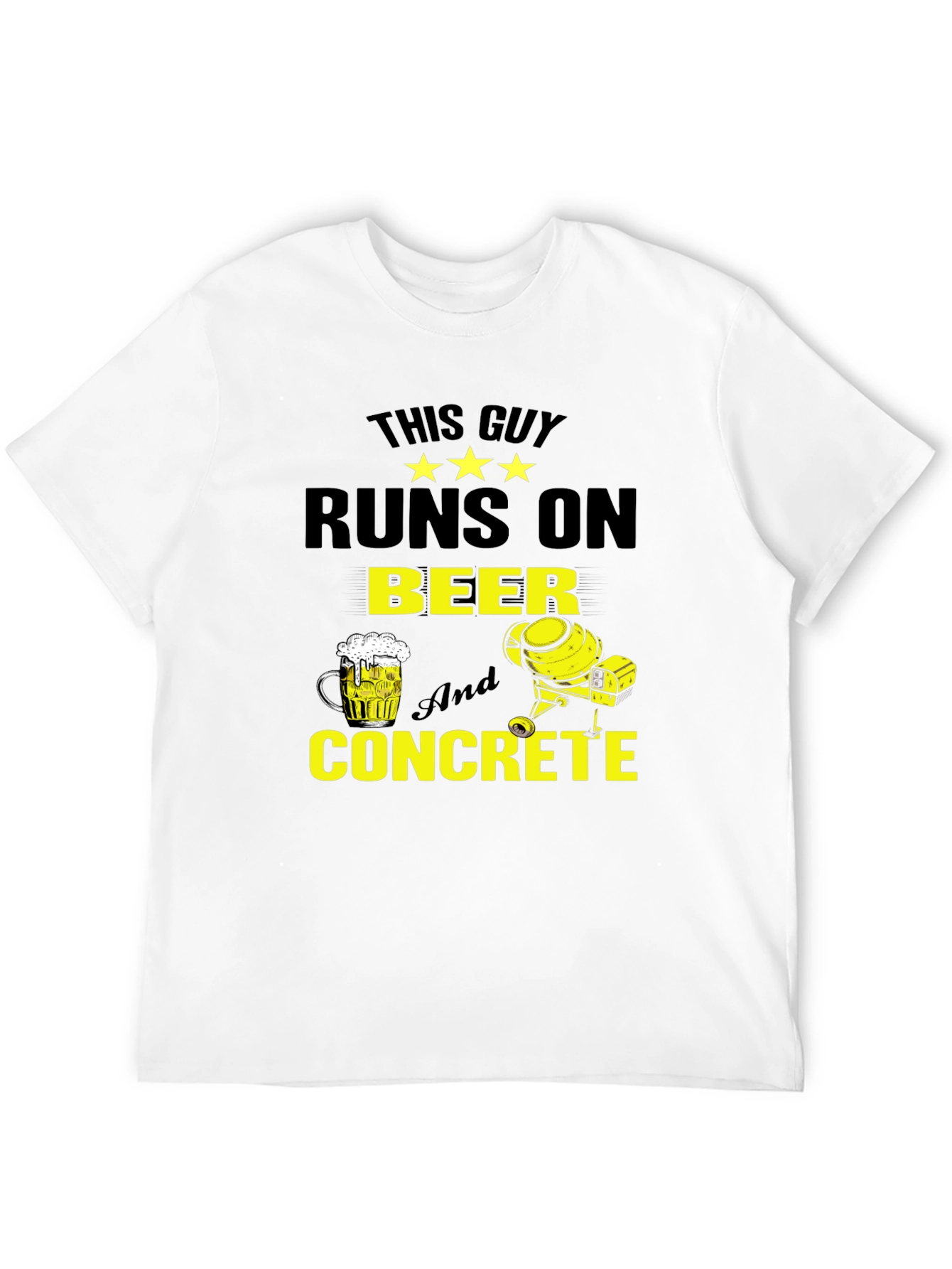 This Guy Runs On Beer And Concrete Graphic Tee