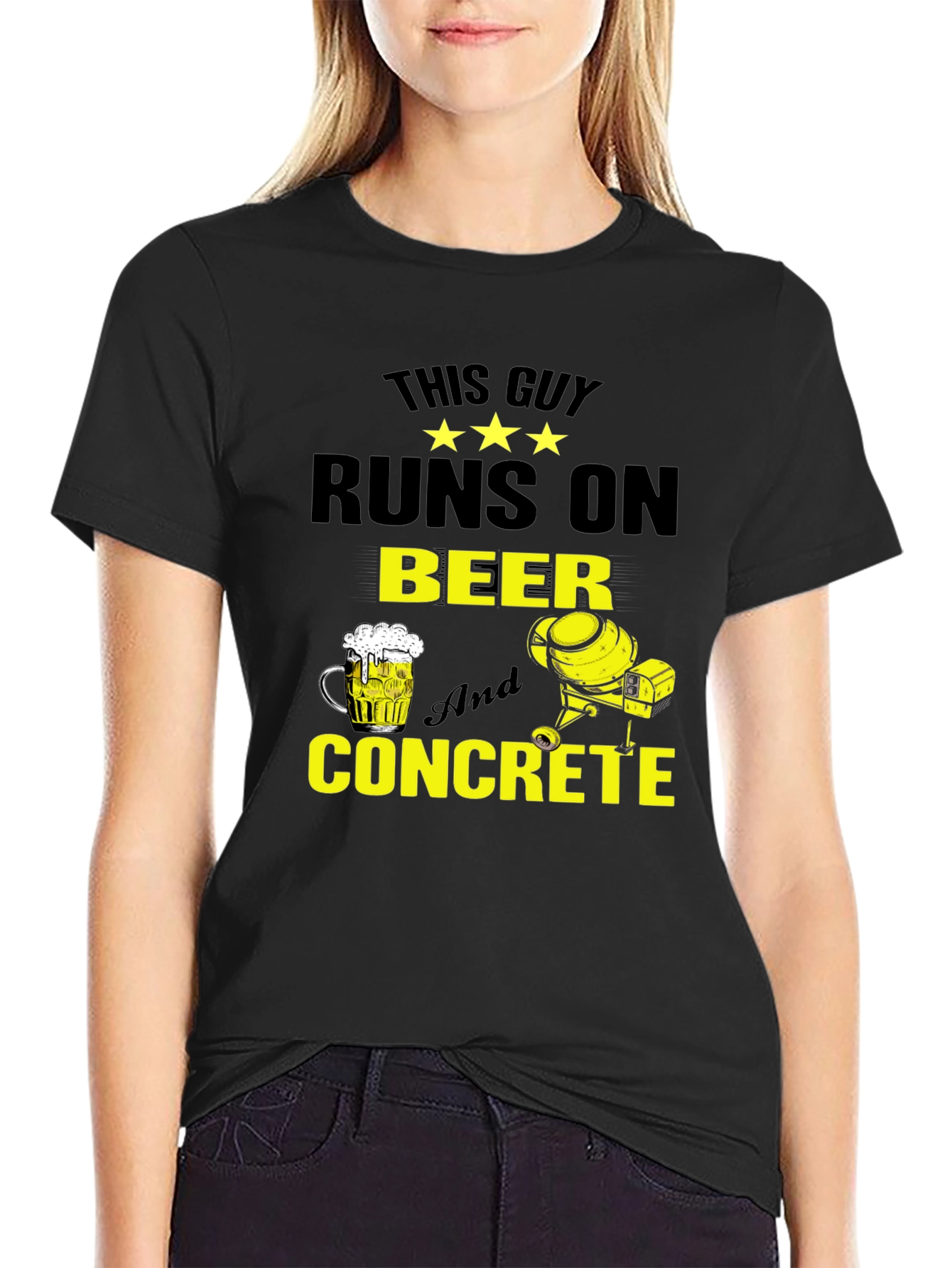 This Guy Runs On Beer And Concrete Graphic Tee