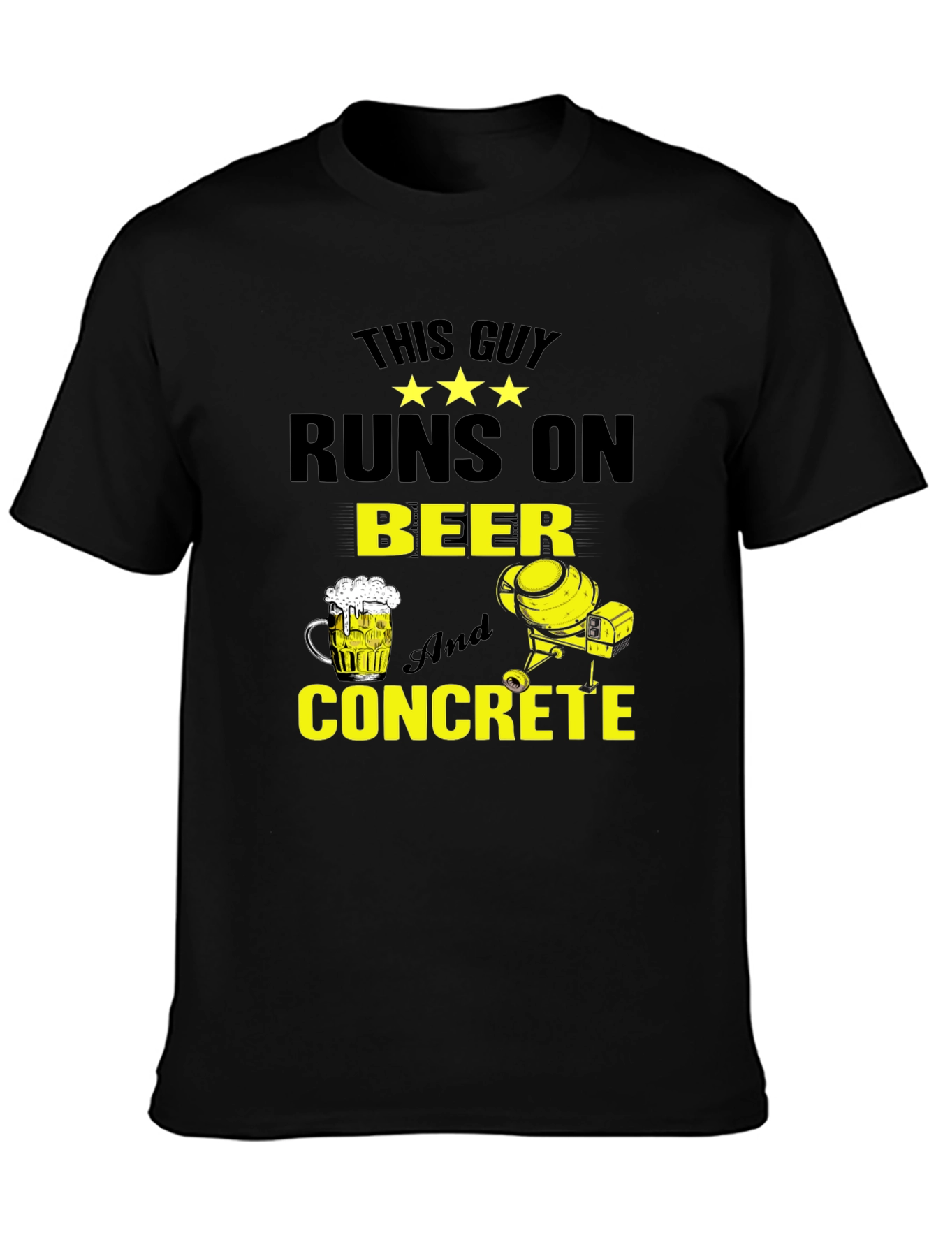 This Guy Runs On Beer And Concrete Graphic Tee