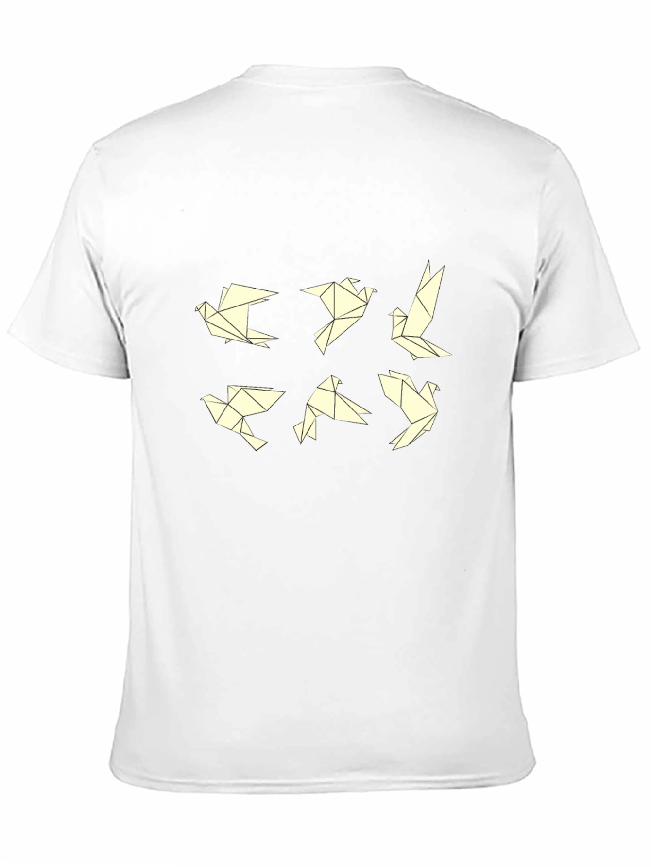 Origami Birds Black T-Shirt