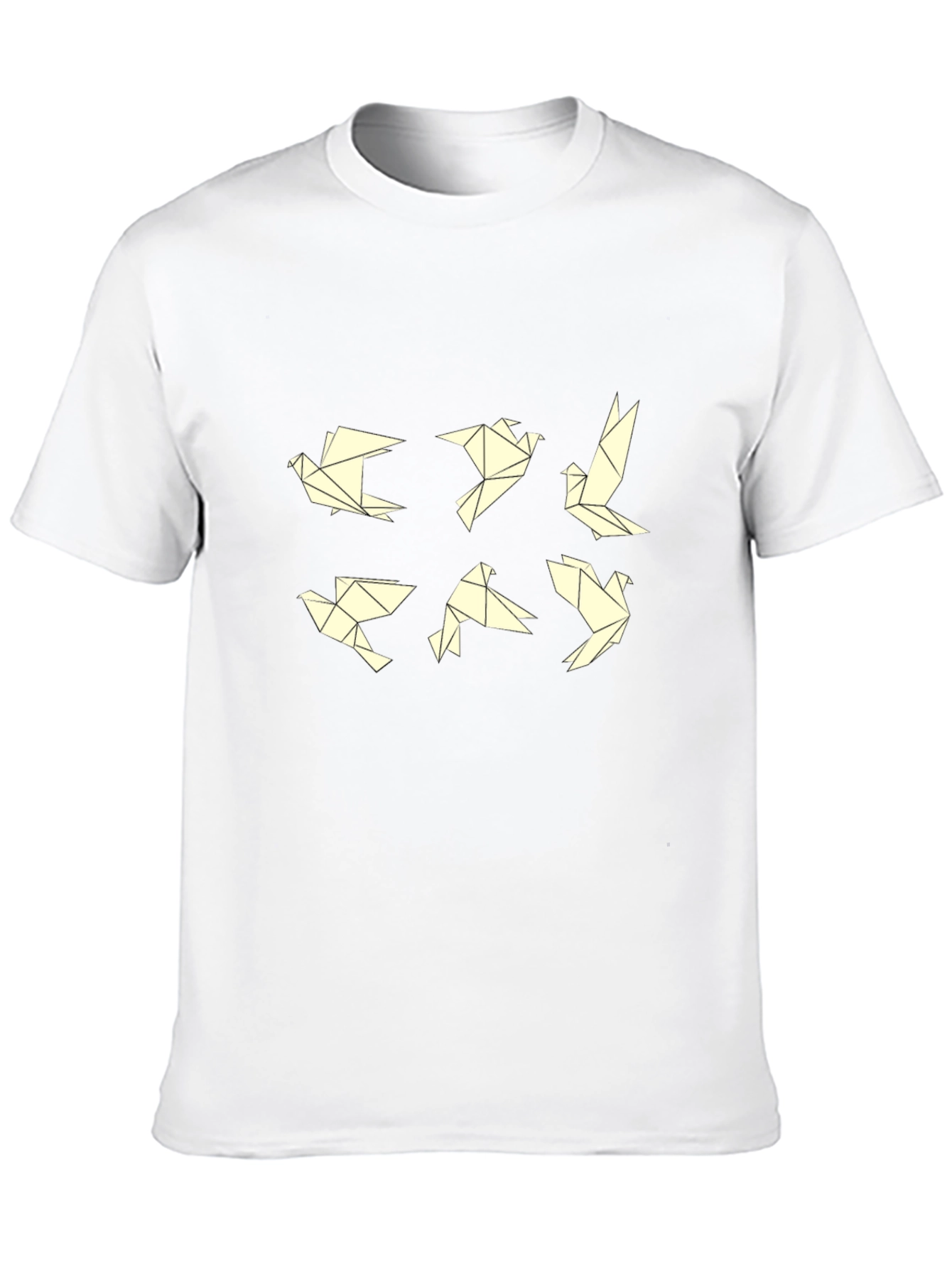 Origami Birds Black T-Shirt