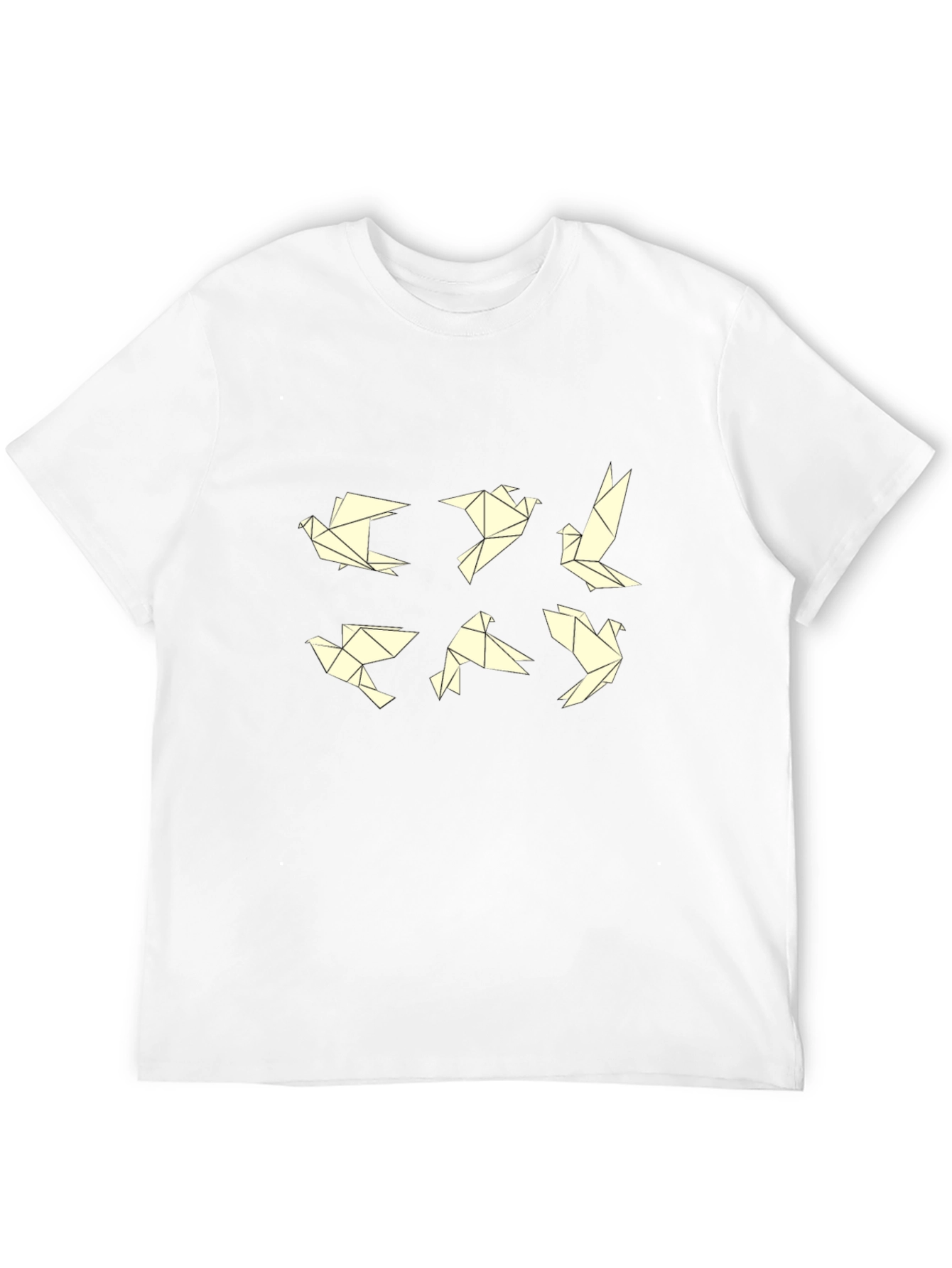Origami Birds Black T-Shirt
