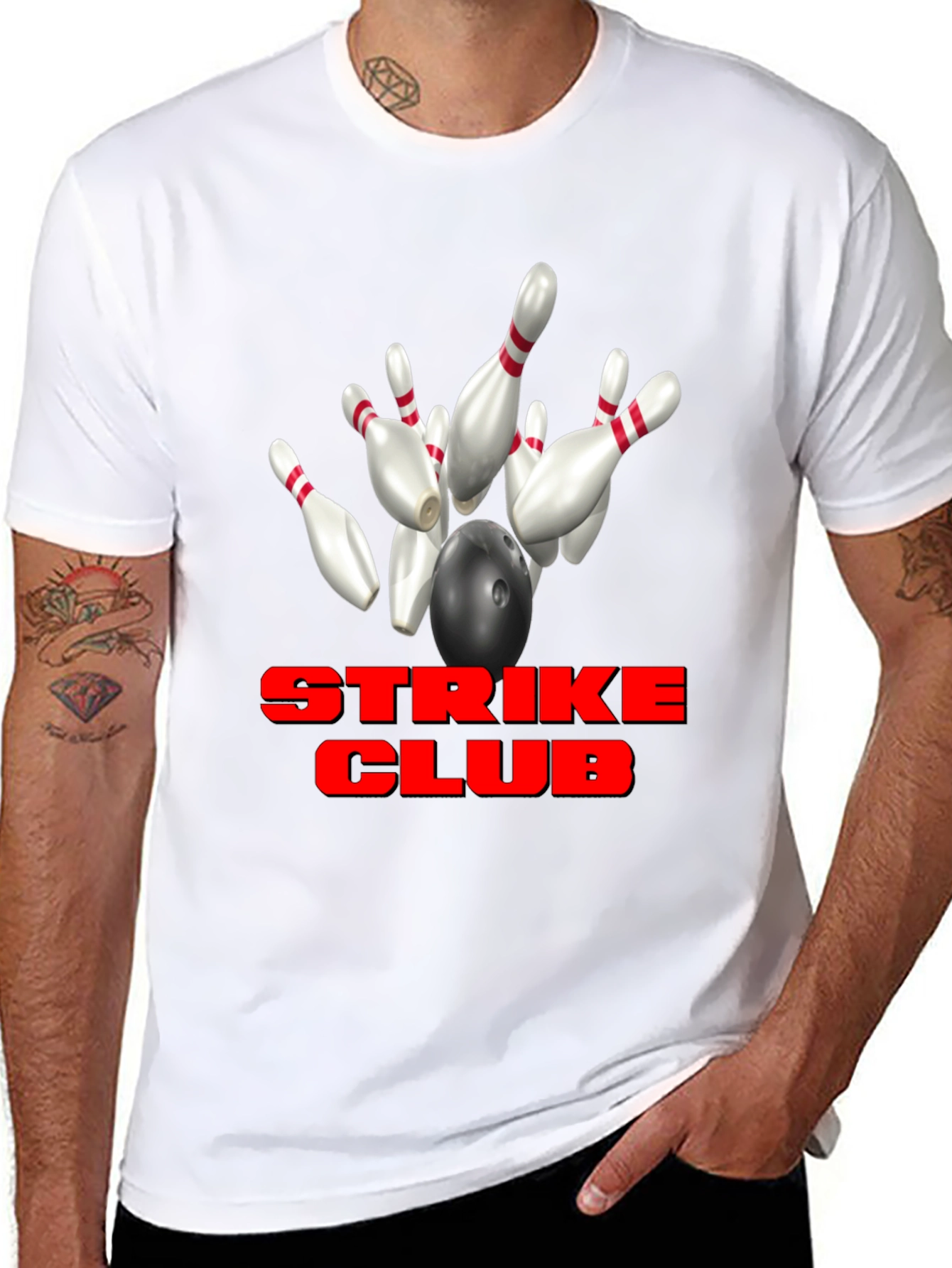 Strike Club Bowling T-Shirt - Black