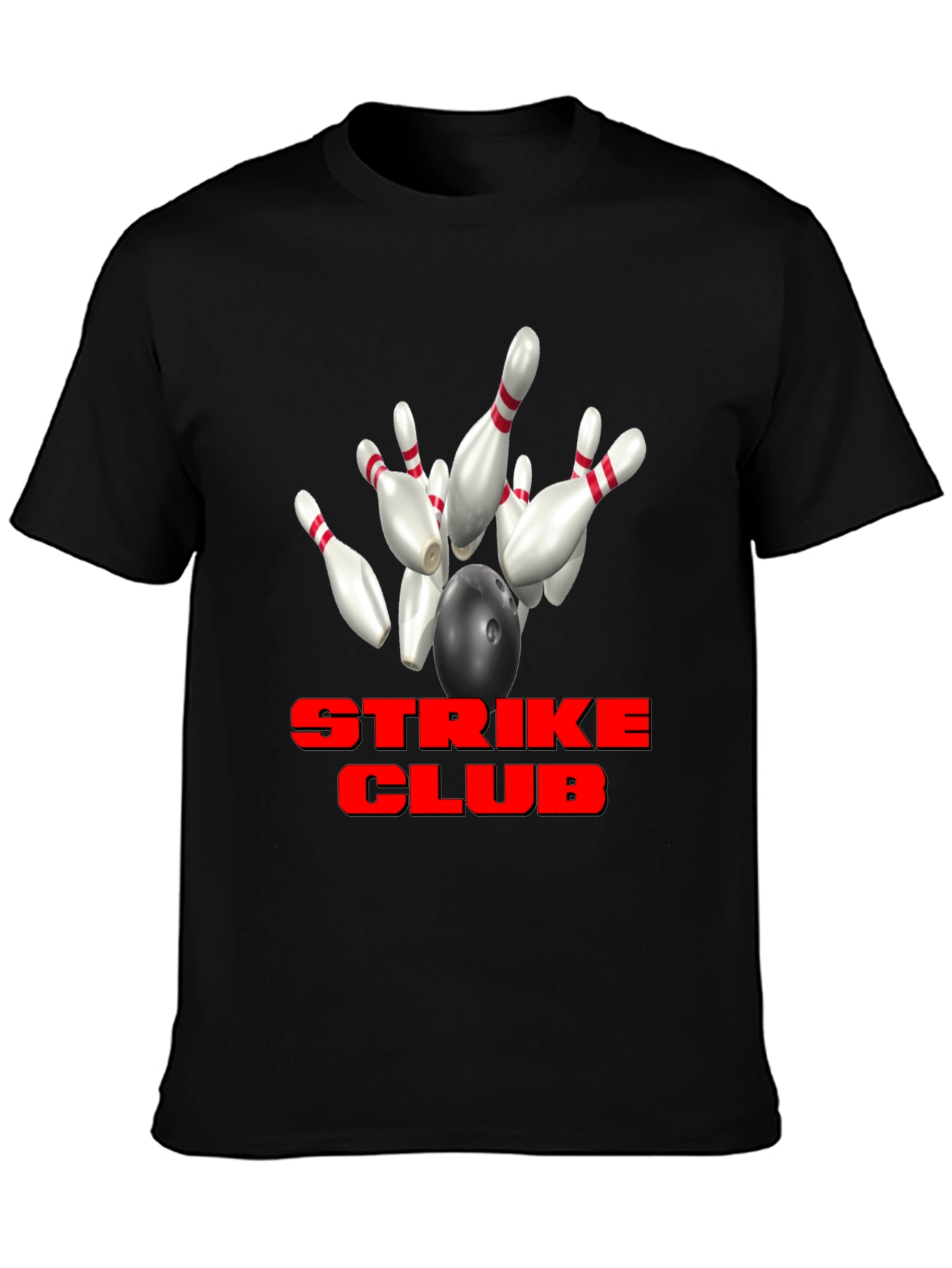 Strike Club Bowling T-Shirt - Black