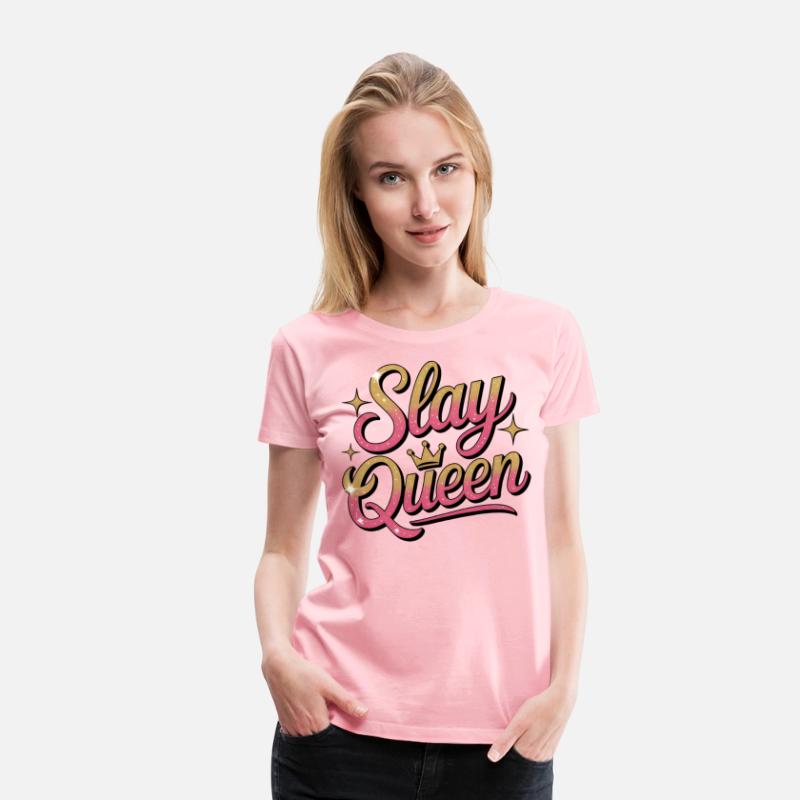 Glittery Stay Queen Typography Design