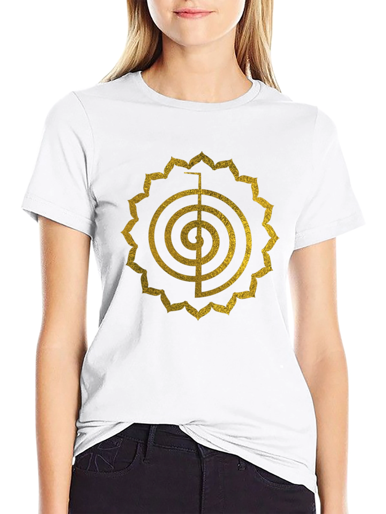 Reiki Symbol Graphic Tee - Black Cotton Blend