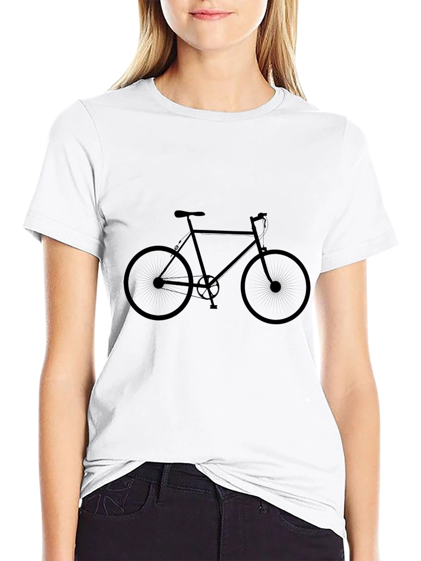 Bicycle Graphic Tee - Black Cotton Casual Shirt