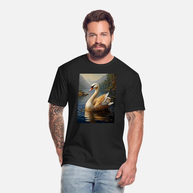 Golden Swan on Water – Elegant Ornate Bird