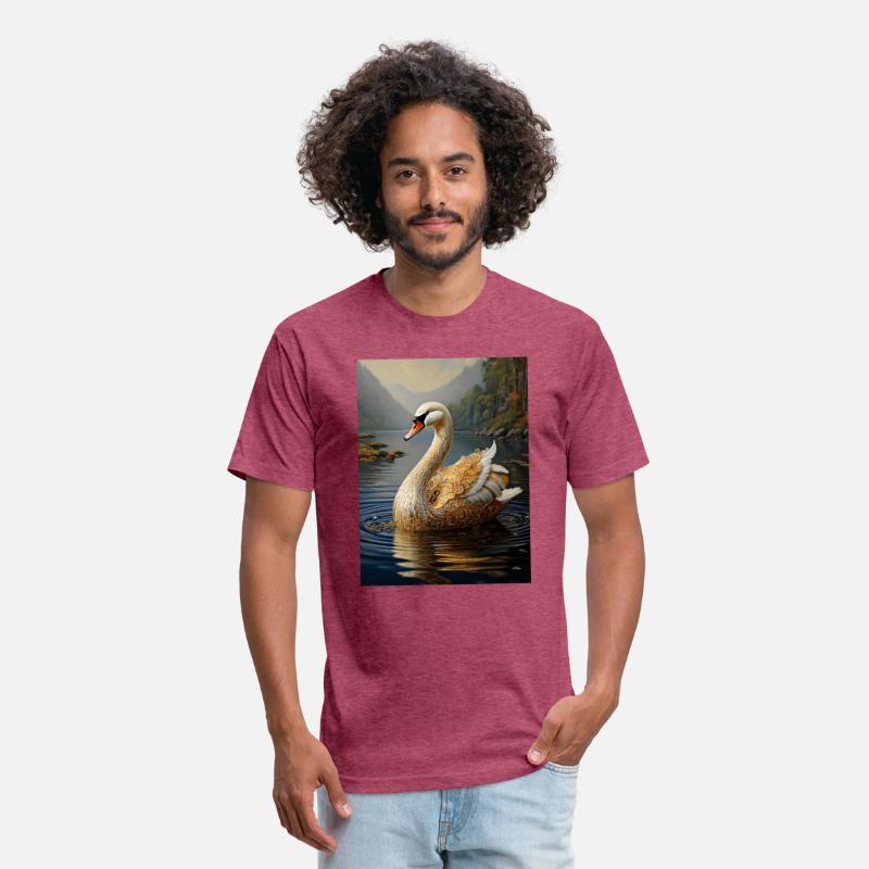 Golden Swan on Water – Elegant Ornate Bird