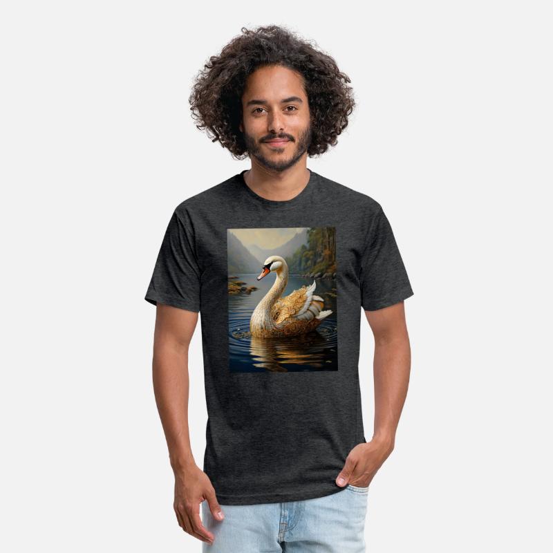 Golden Swan on Water – Elegant Ornate Bird