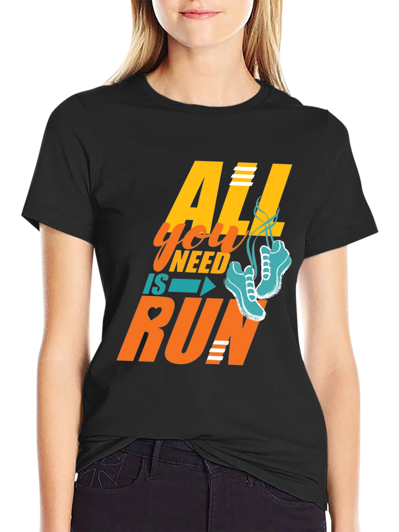 All You Need is Run T-Shirt - Black
