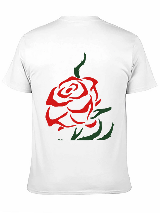 Rose Graphic Tee - Mens Black Cotton T-Shirt