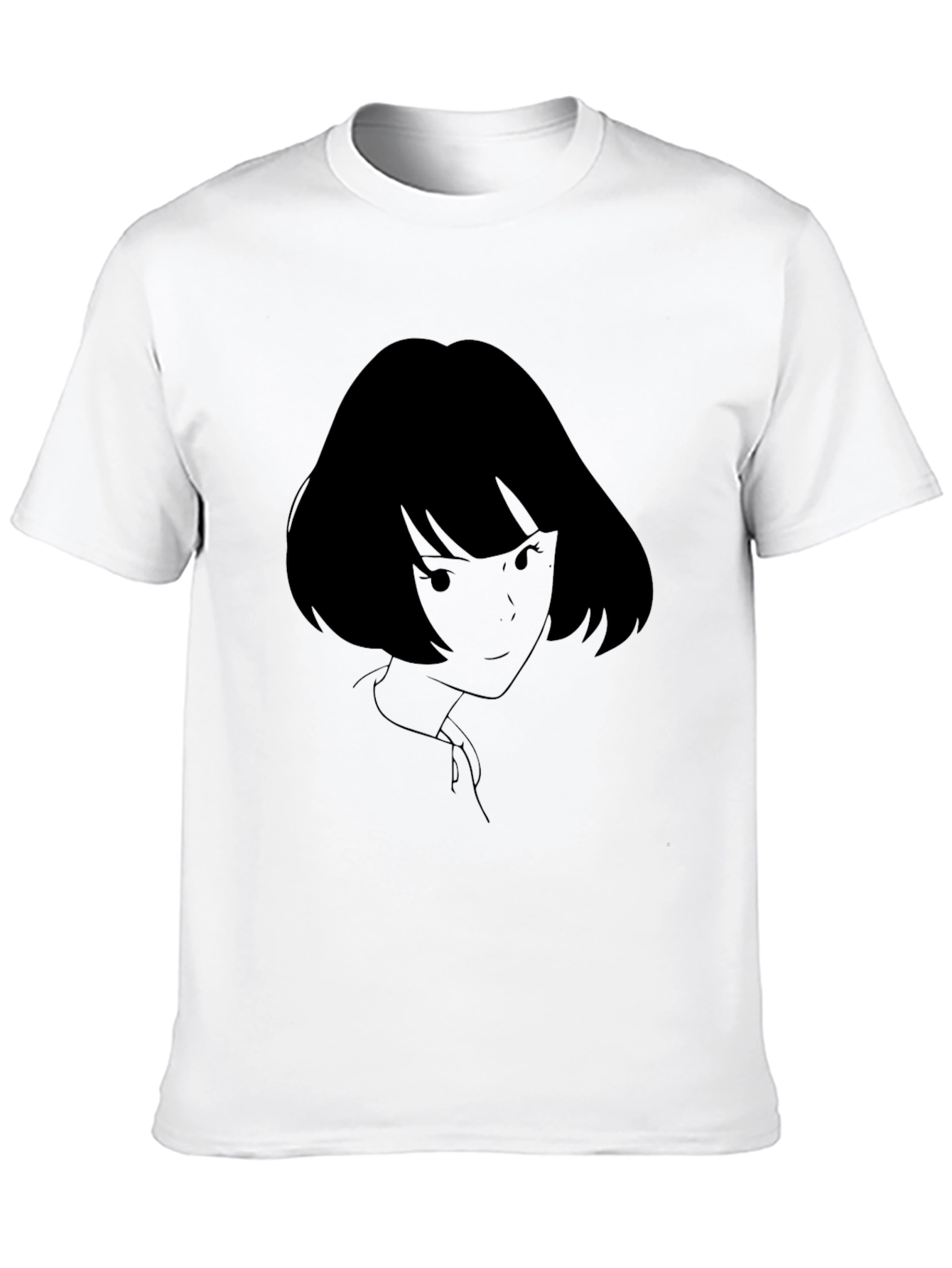 Anime Girl Graphic Black T-Shirt