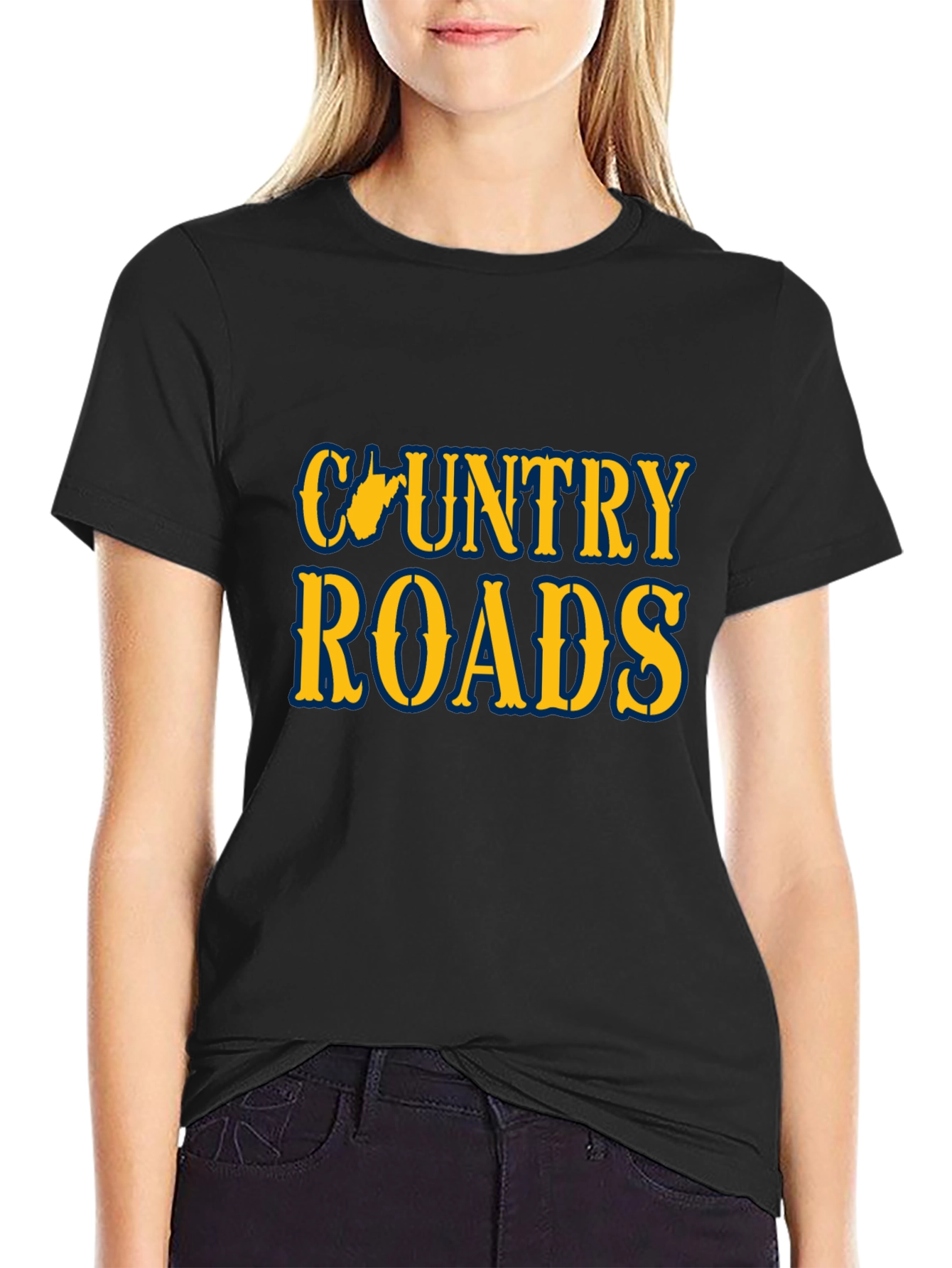 Country Roads Graphic Tee - Black