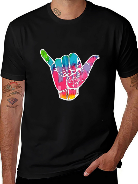 Good Vibes Shaka Hand Graphic T-Shirt