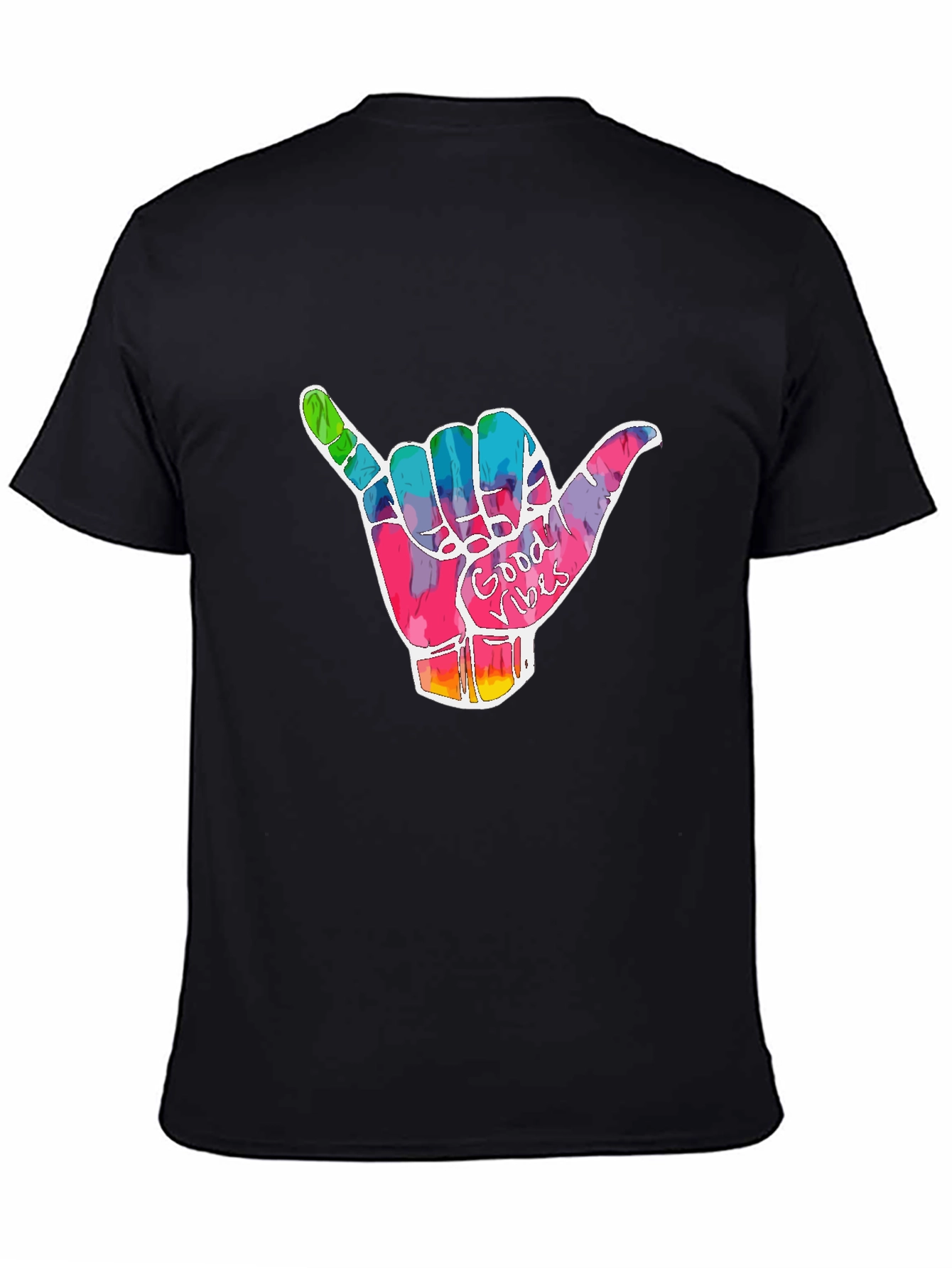 Good Vibes Shaka Hand Graphic T-Shirt