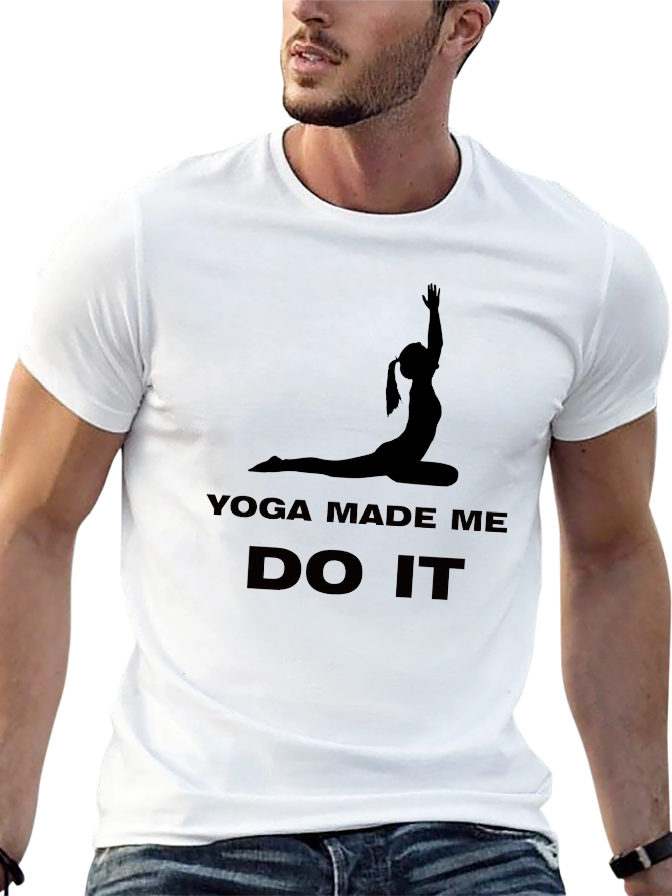 Yoga Made Me Do It Graphic T-Shirt - Black