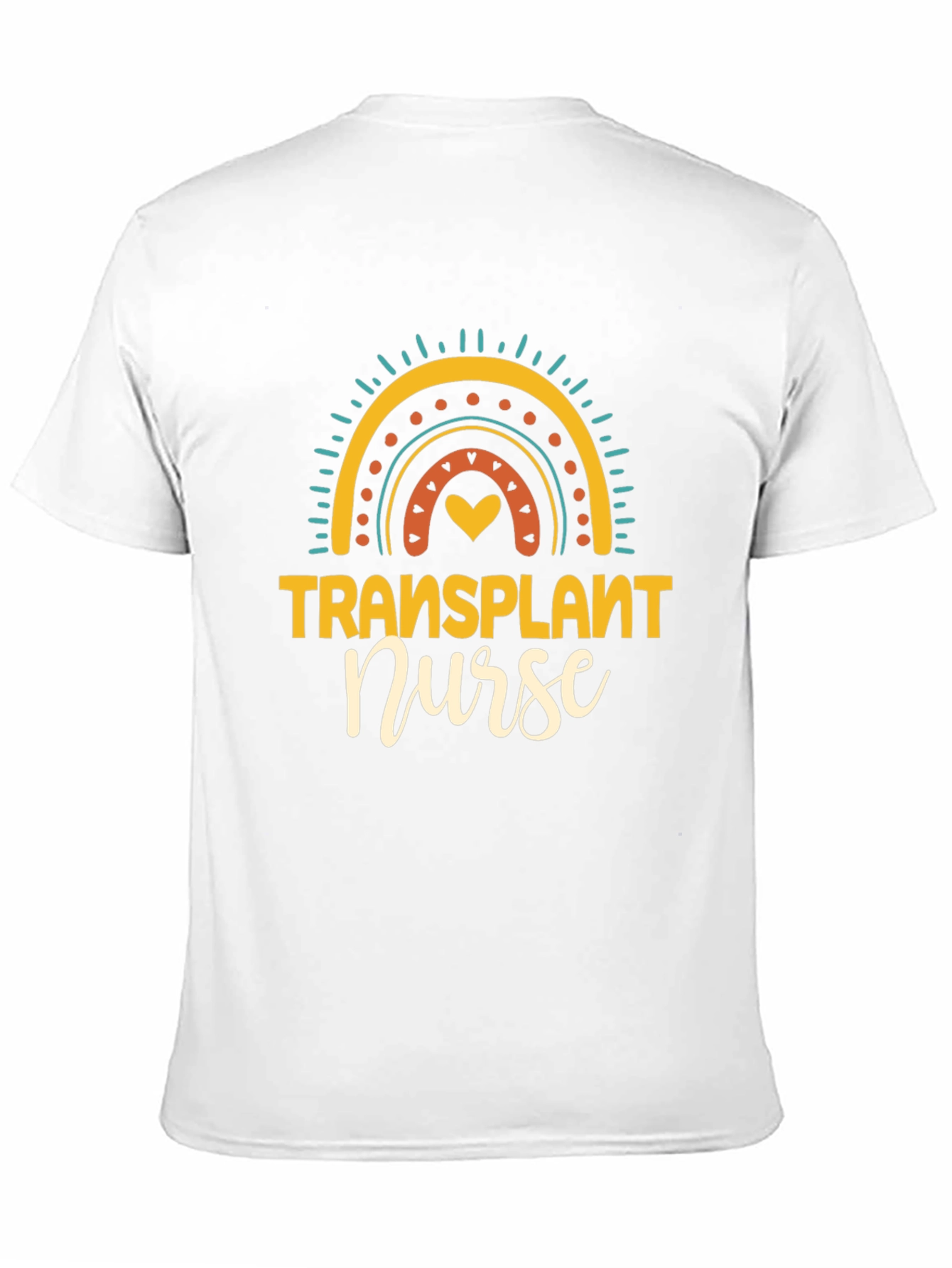 Transplant Nurse Graphic T-Shirt Rainbow Design
