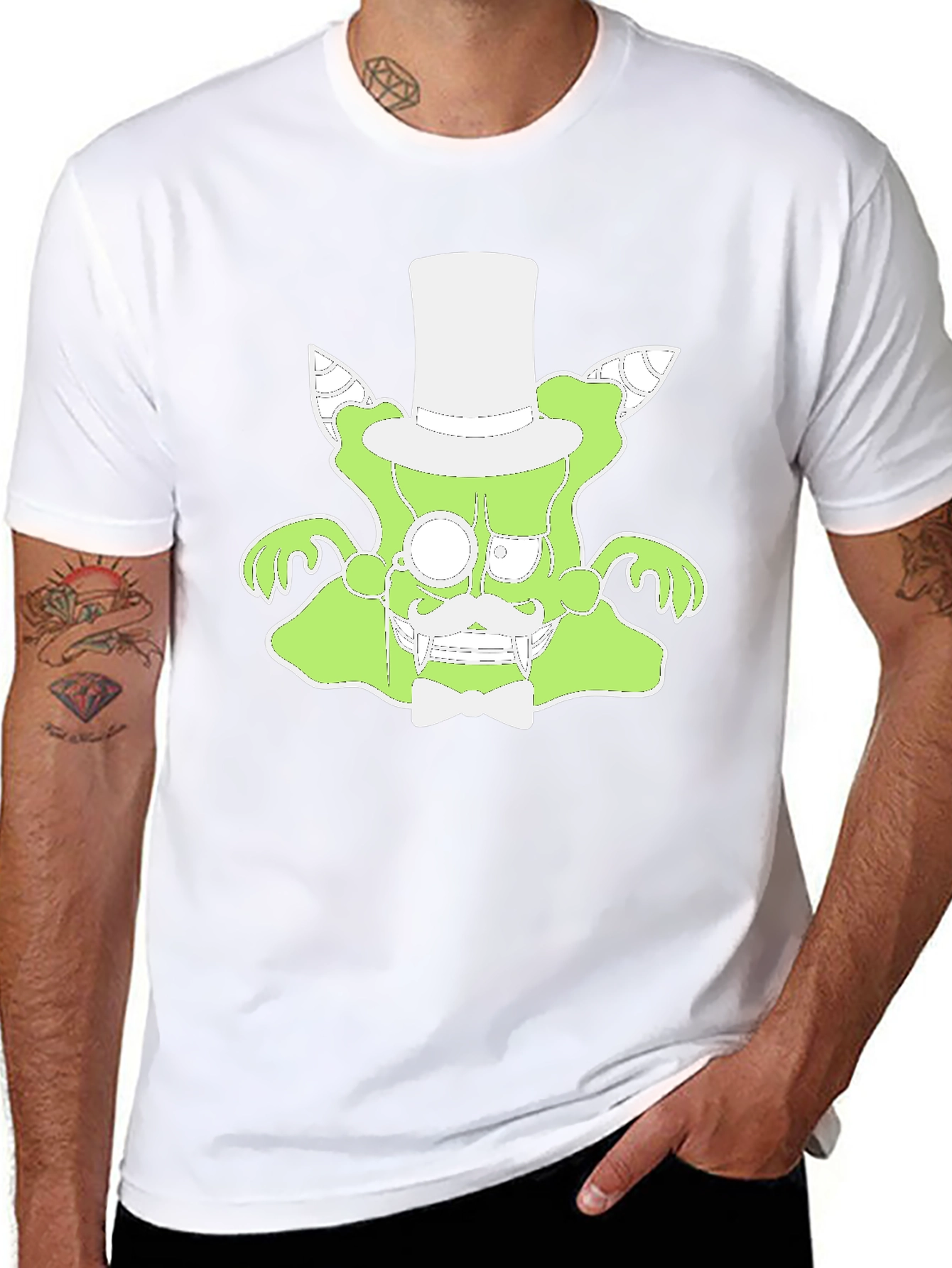 Monster Top Hat Tee - Unique Graphic T-Shirt