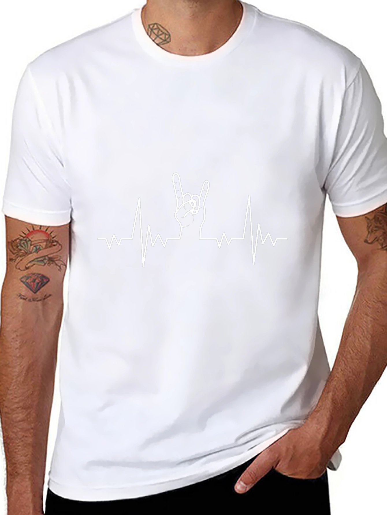Rock On! Heartbeat Graphic Tee - Black