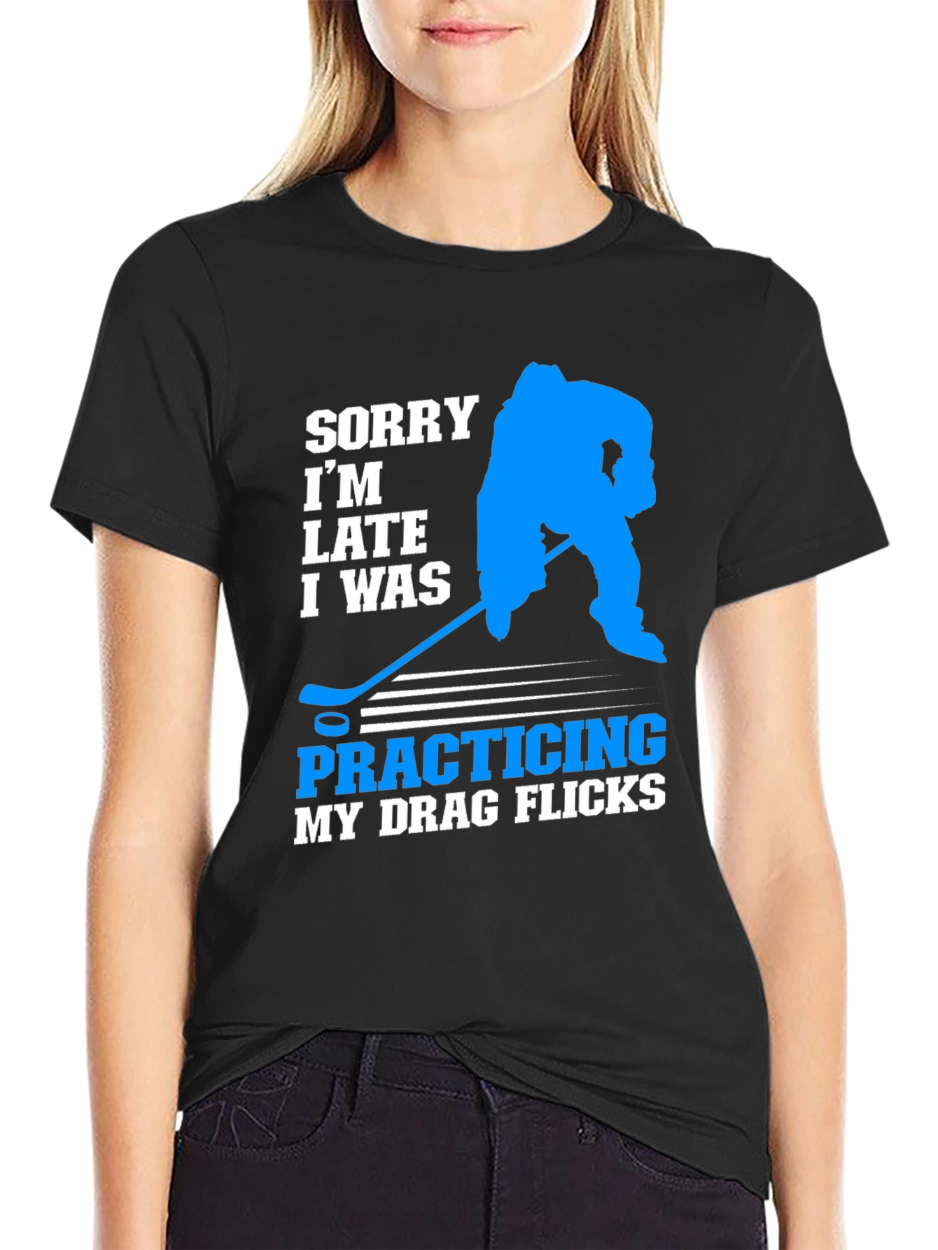 Funny Hockey Drag Flicks Graphic T-Shirt