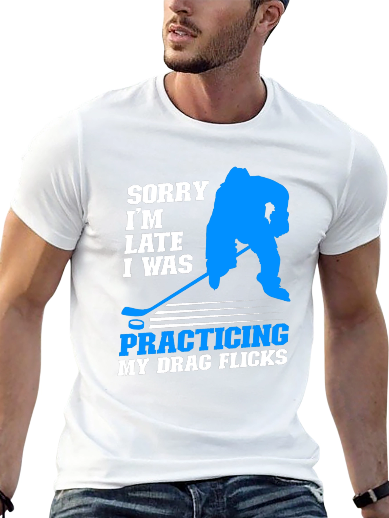 Funny Hockey Drag Flicks Graphic T-Shirt