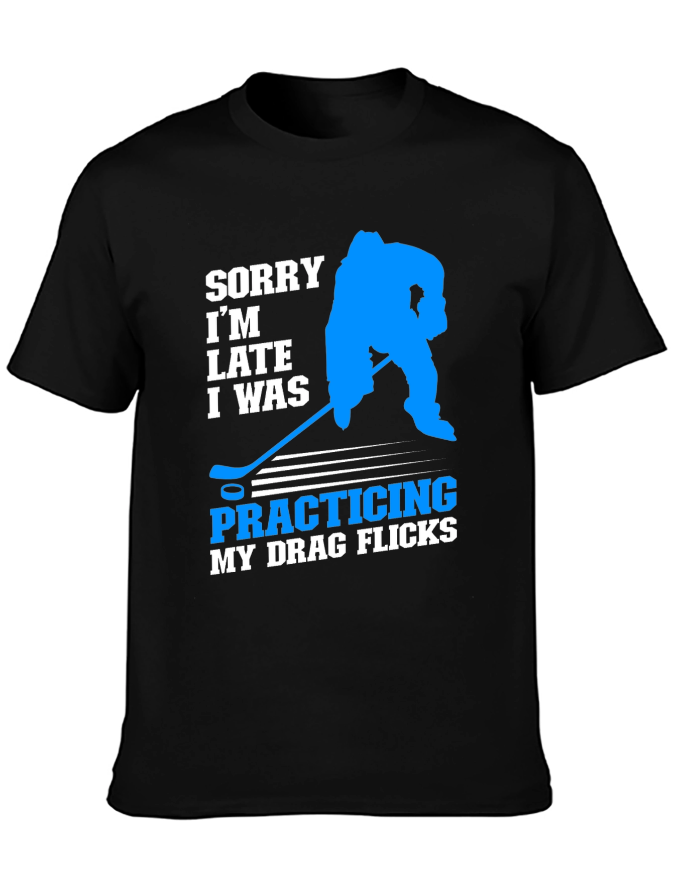 Funny Hockey Drag Flicks Graphic T-Shirt