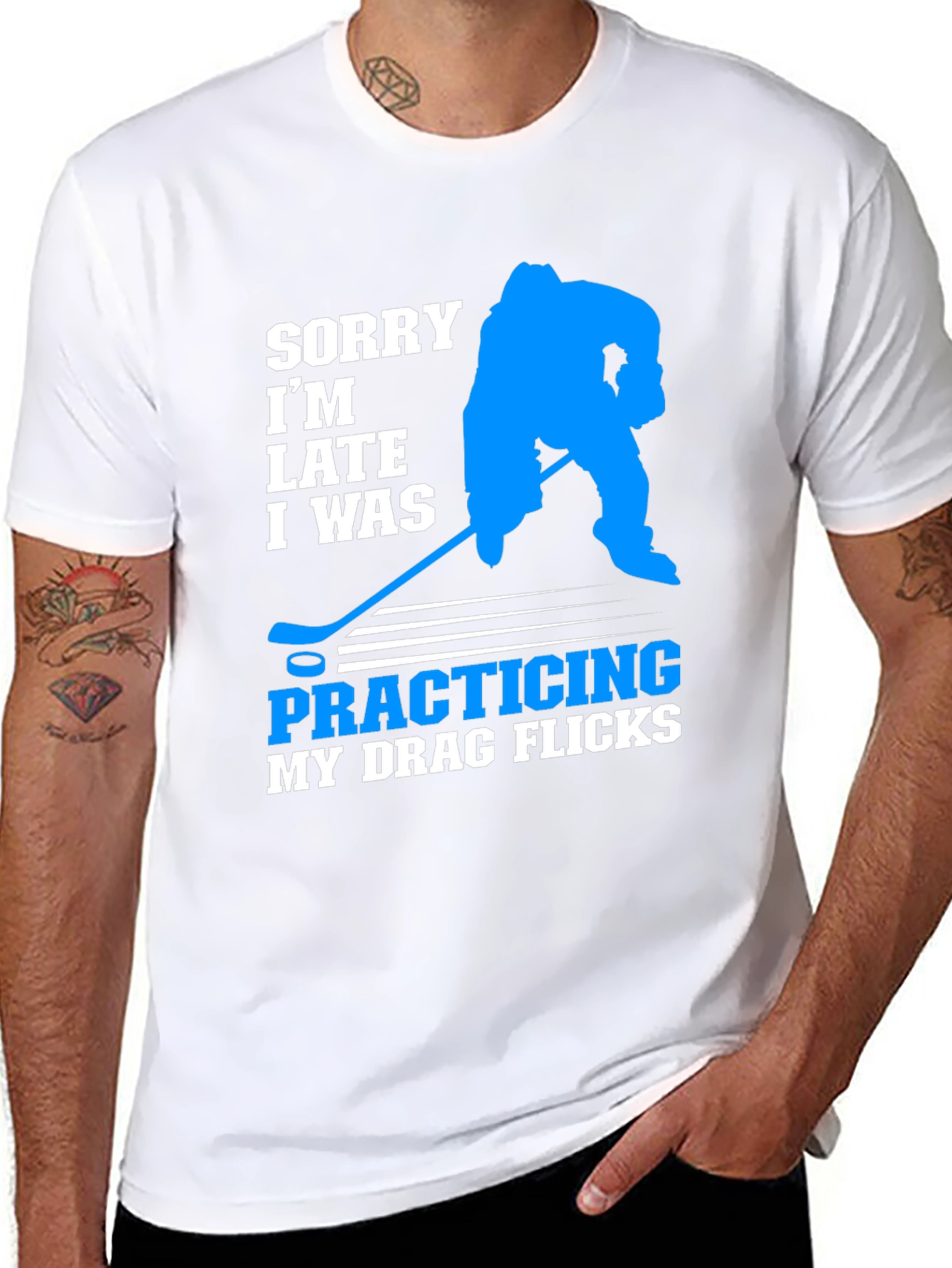 Funny Hockey Drag Flicks Graphic T-Shirt