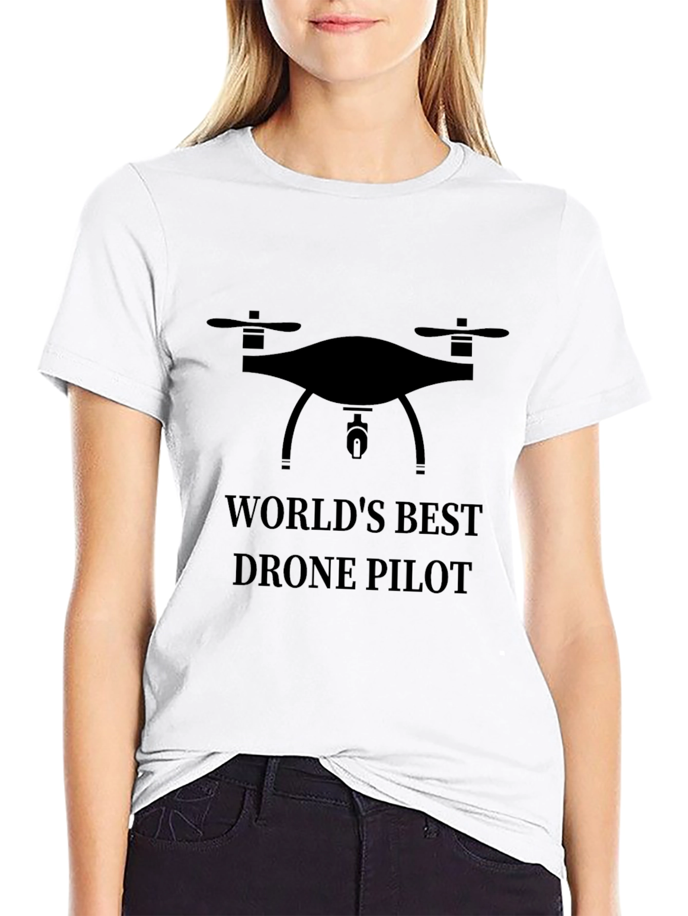 Worlds Best Drone Pilot Black T-Shirt