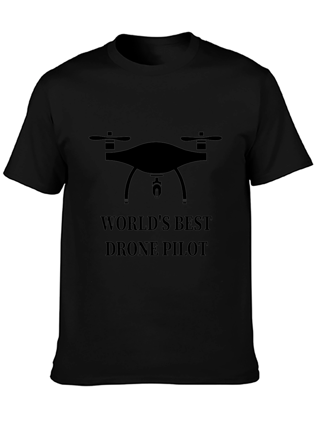 Worlds Best Drone Pilot Black T-Shirt