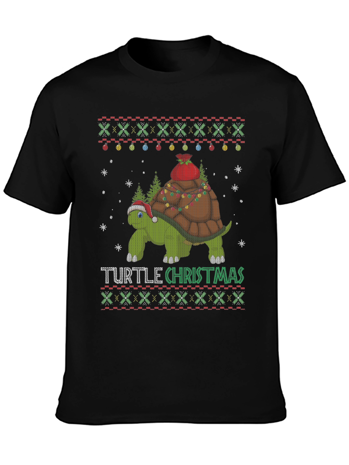 Festive Turtle Christmas Graphic Tee