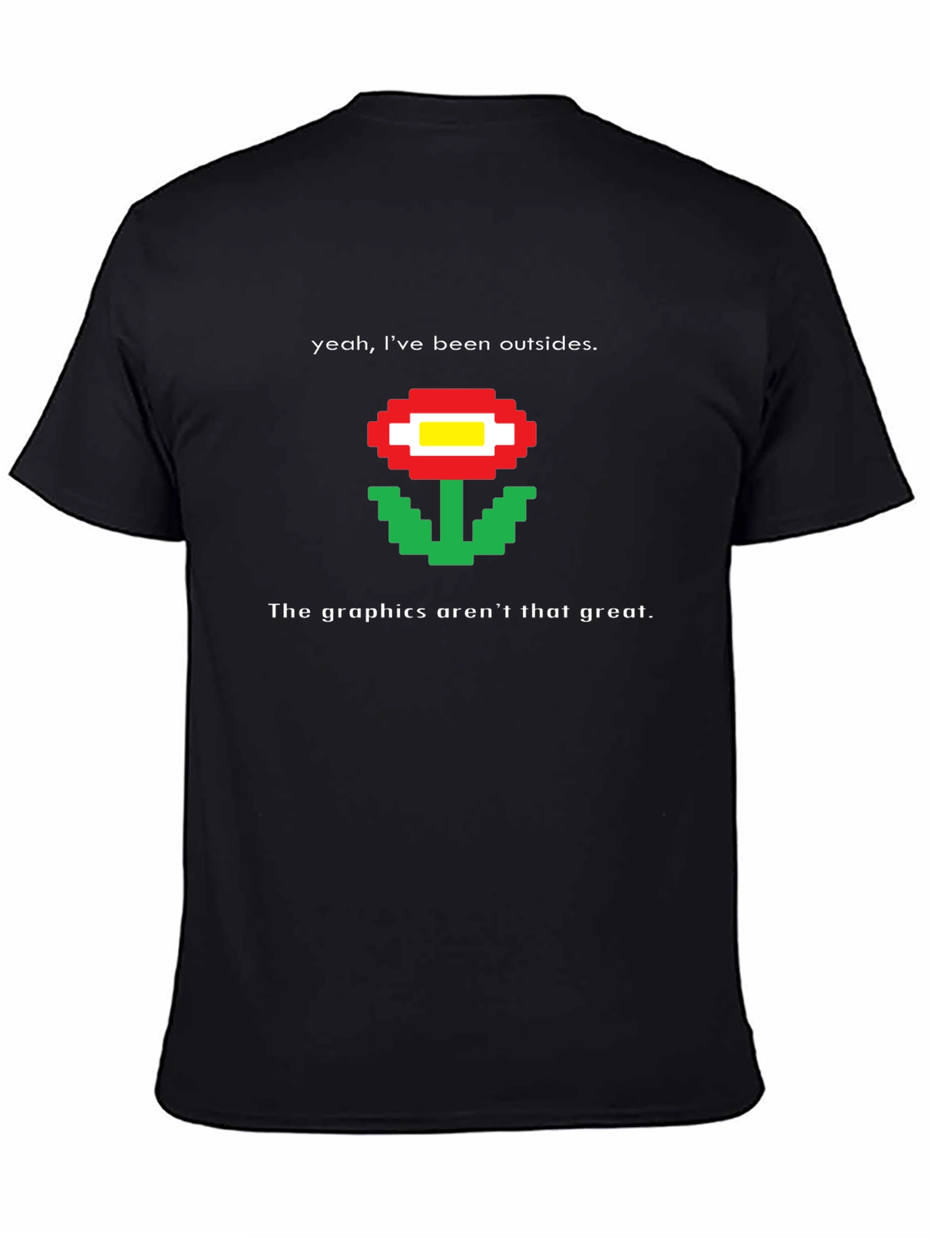 Retro Gaming T-Shirt - Pixel Flower Graphic Tee