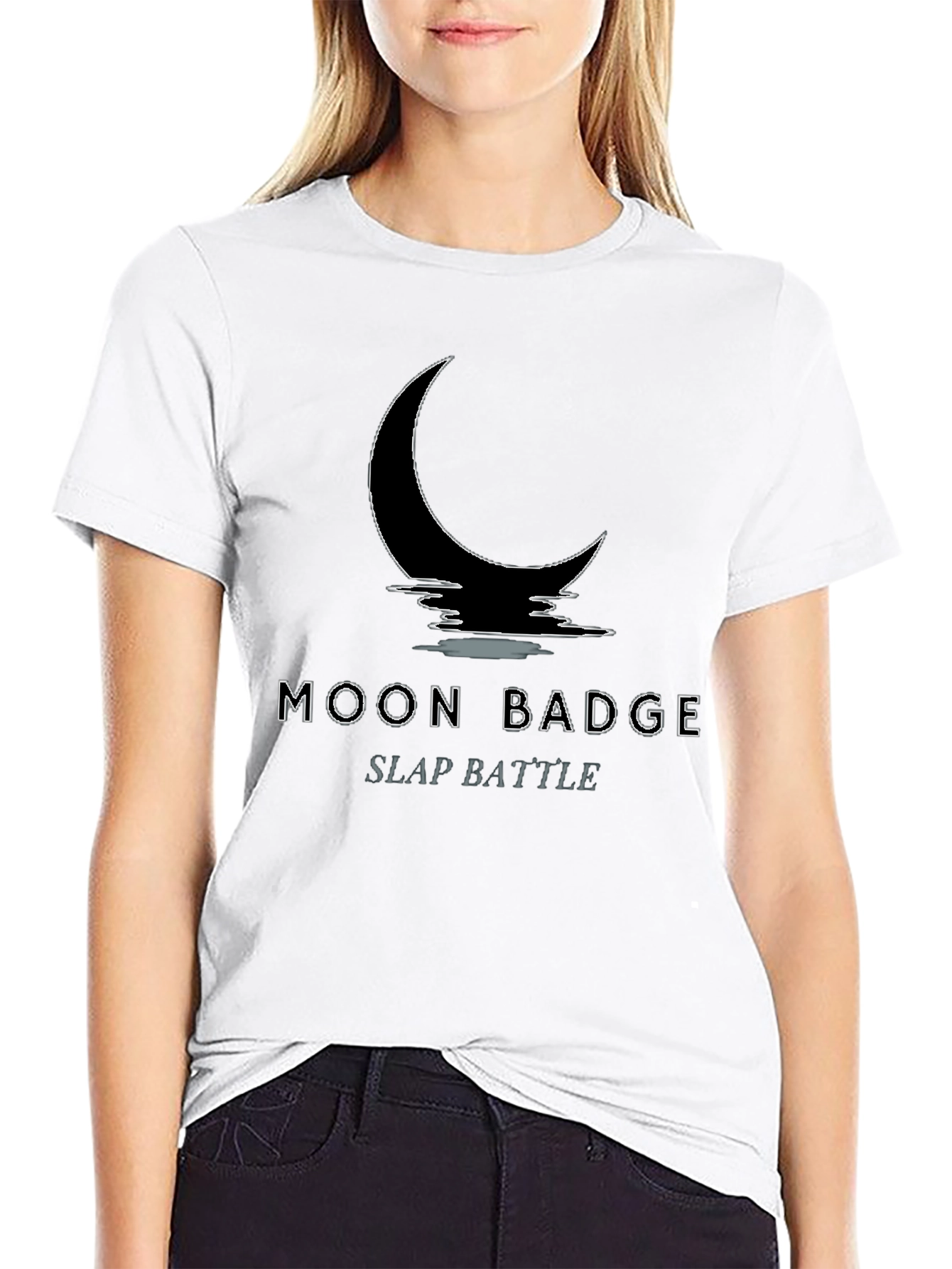Moon Badge Slap Battle Graphic T-Shirt