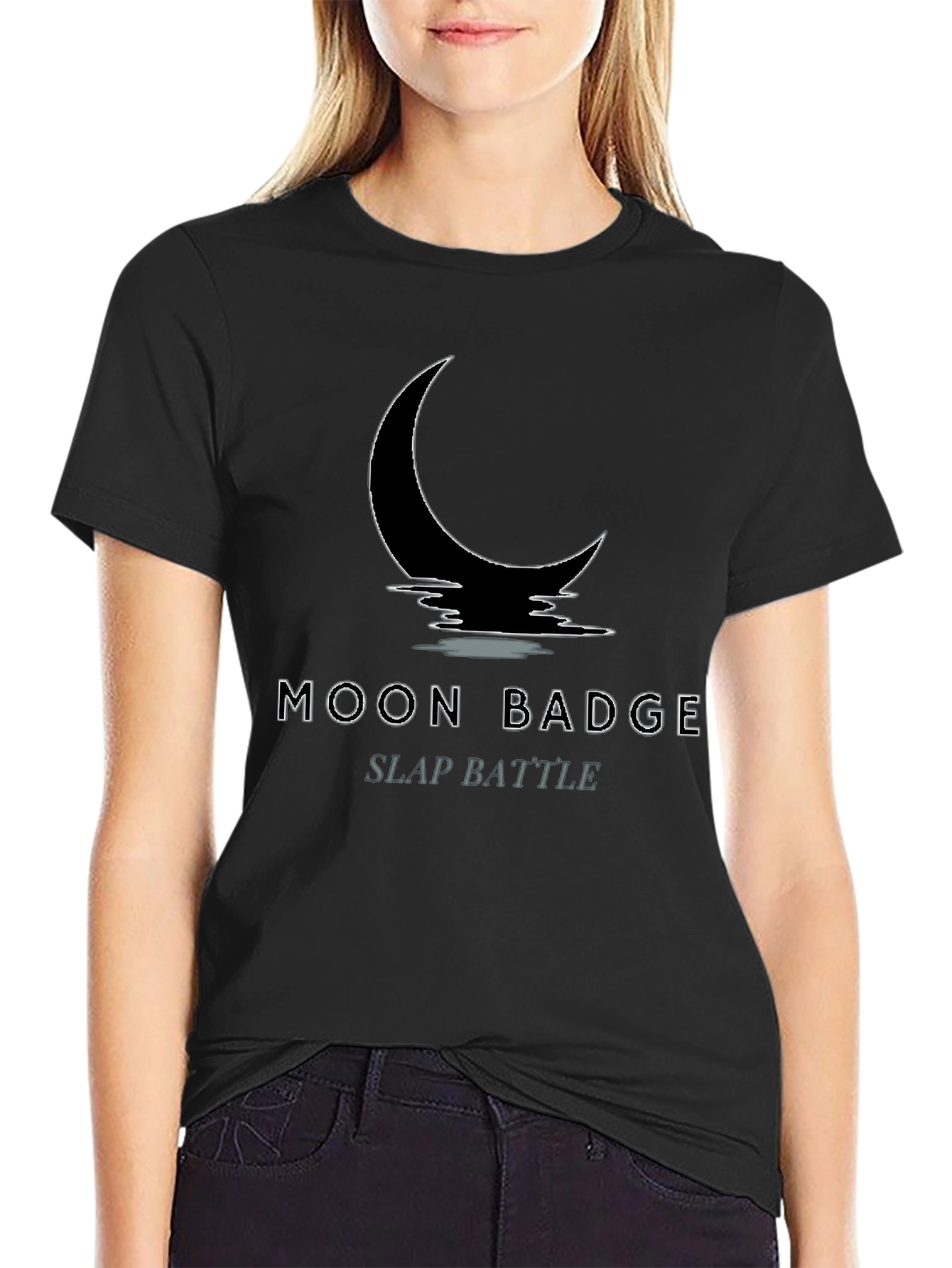 Moon Badge Slap Battle Graphic T-Shirt