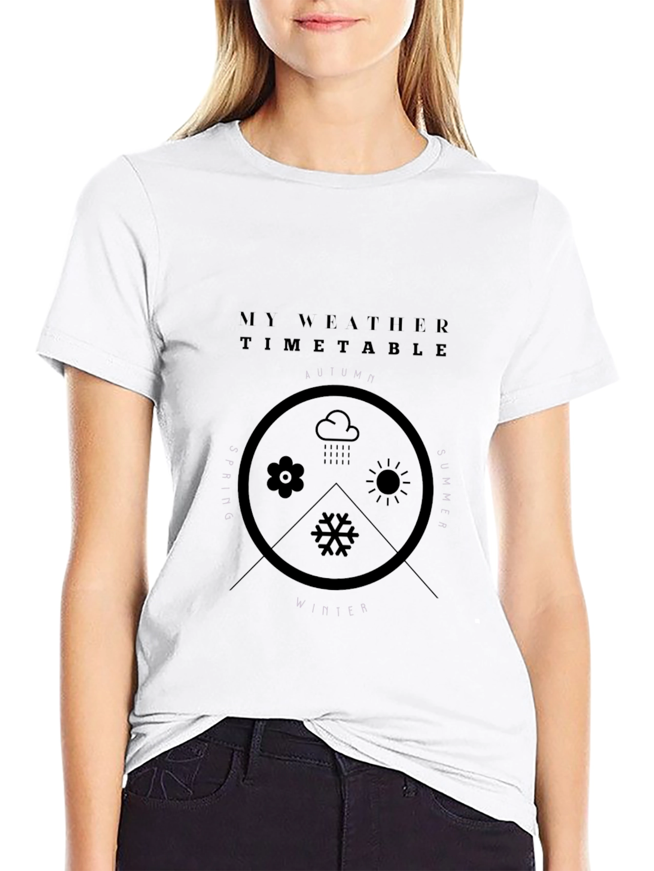 My Weather Timetable Black Graphic T-Shirt