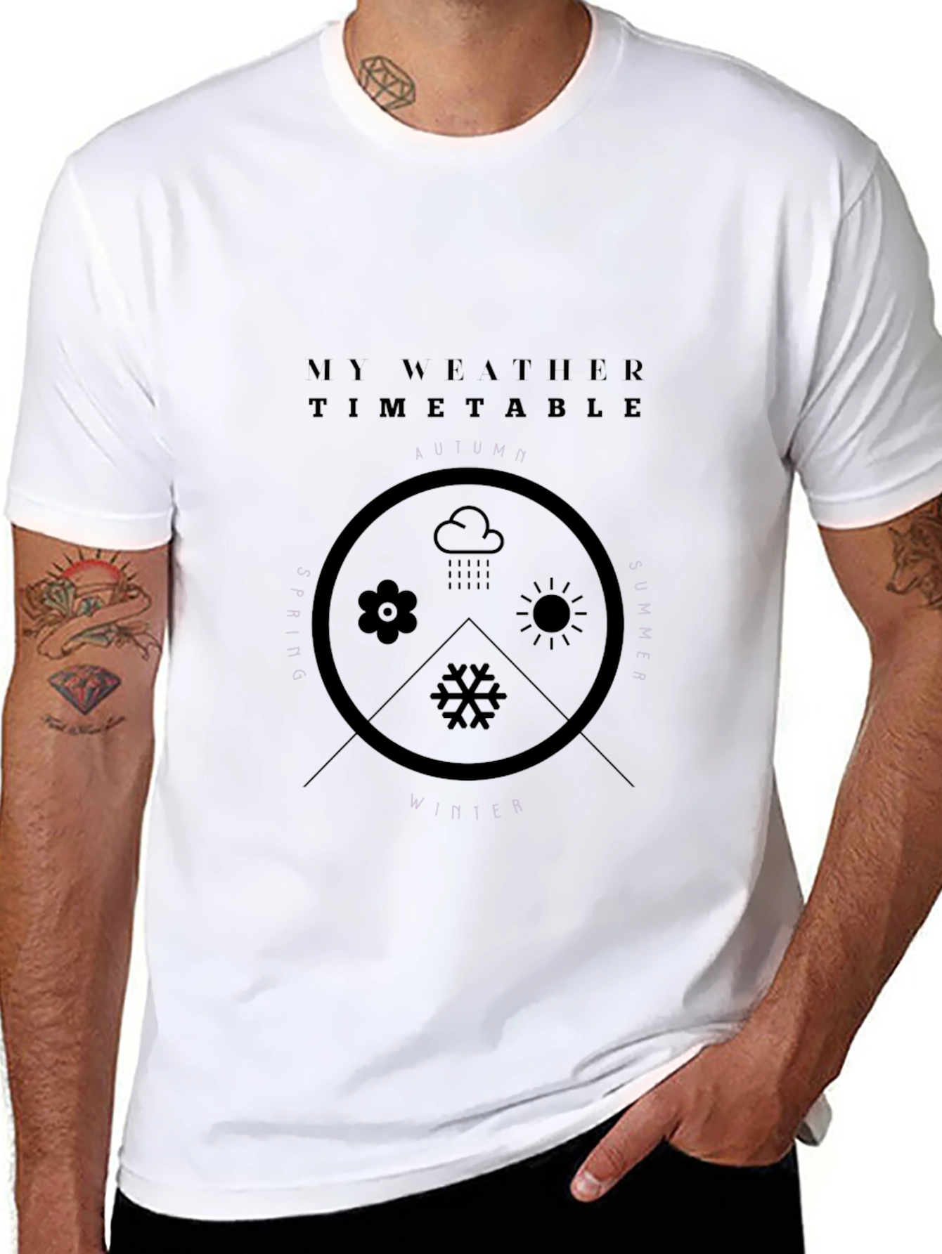 My Weather Timetable Black Graphic T-Shirt