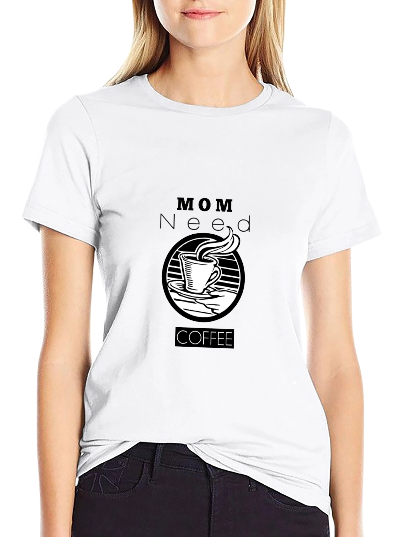 Mom Needs Coffee Black T-Shirt