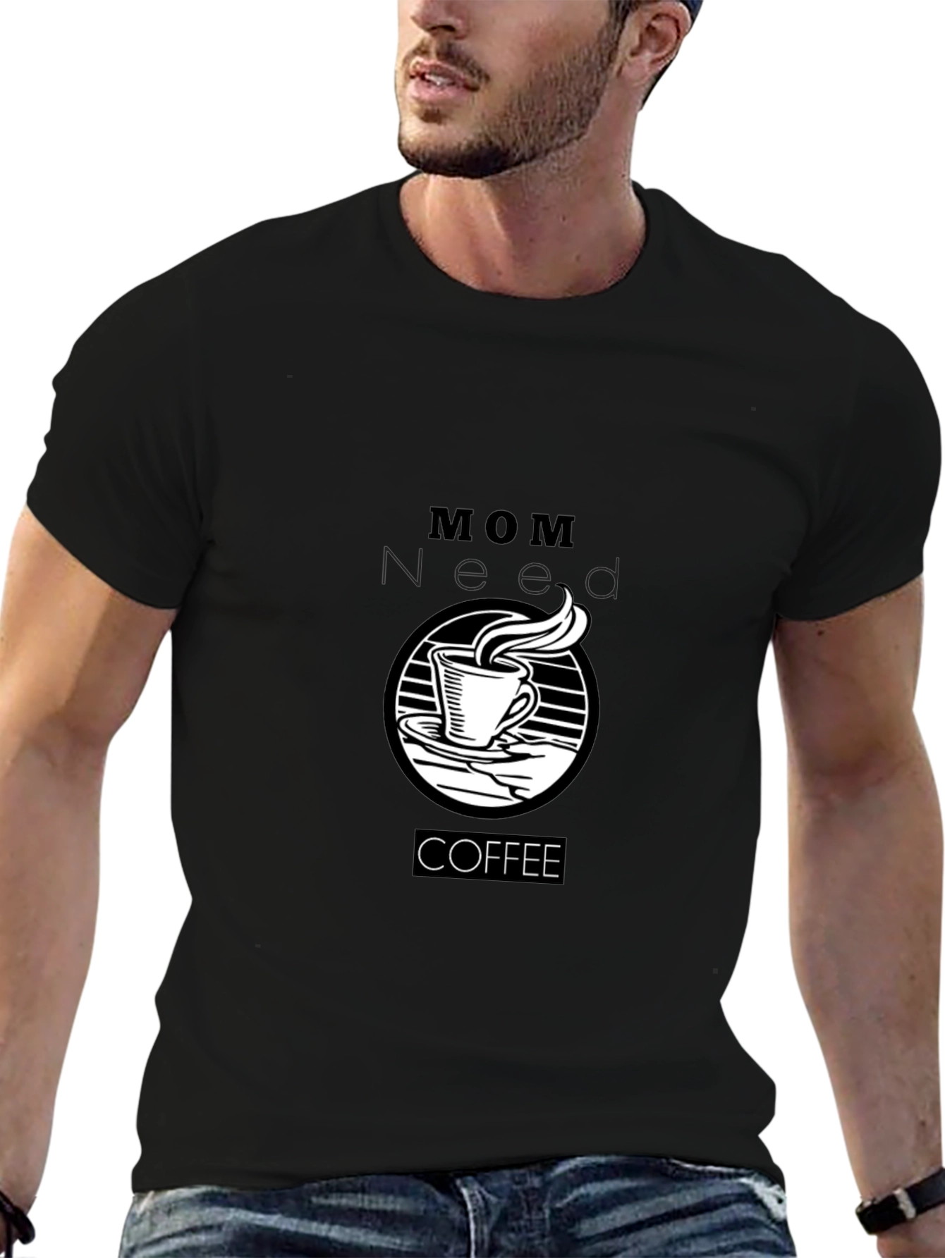 Mom Needs Coffee Black T-Shirt