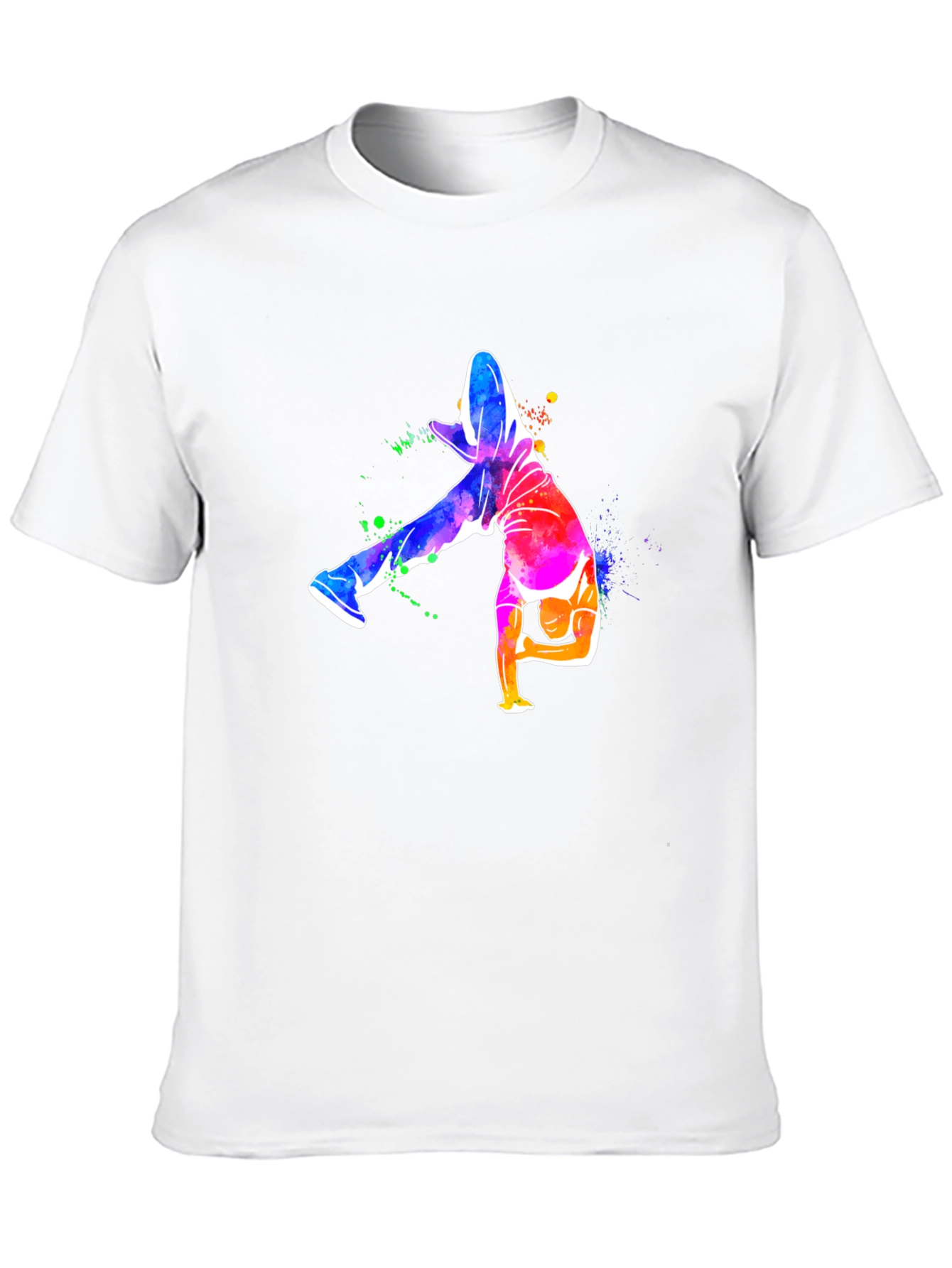 Vibrant Breakdance Graphic Tee - Mens Black T-Shirt