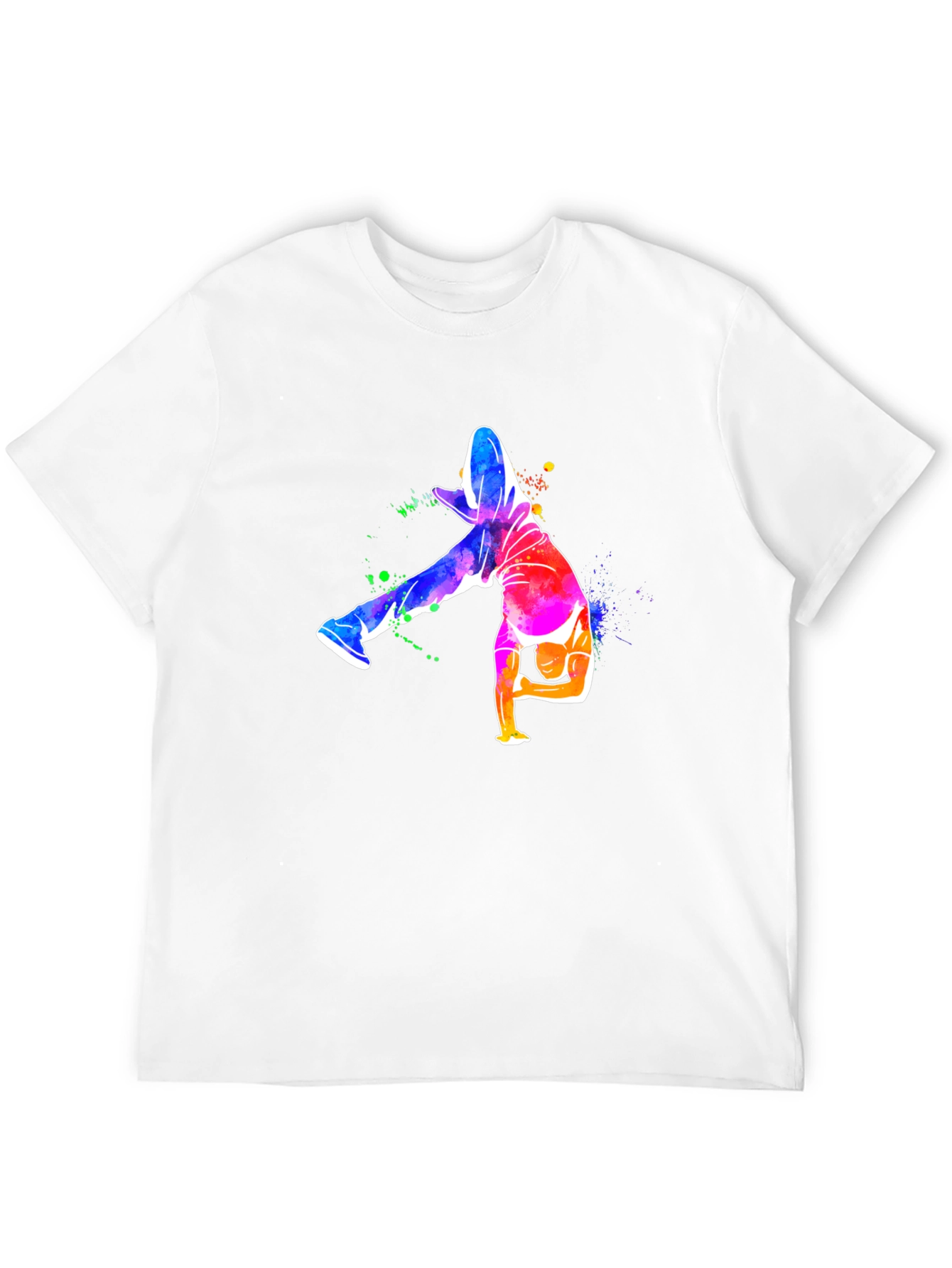 Vibrant Breakdance Graphic Tee - Mens Black T-Shirt