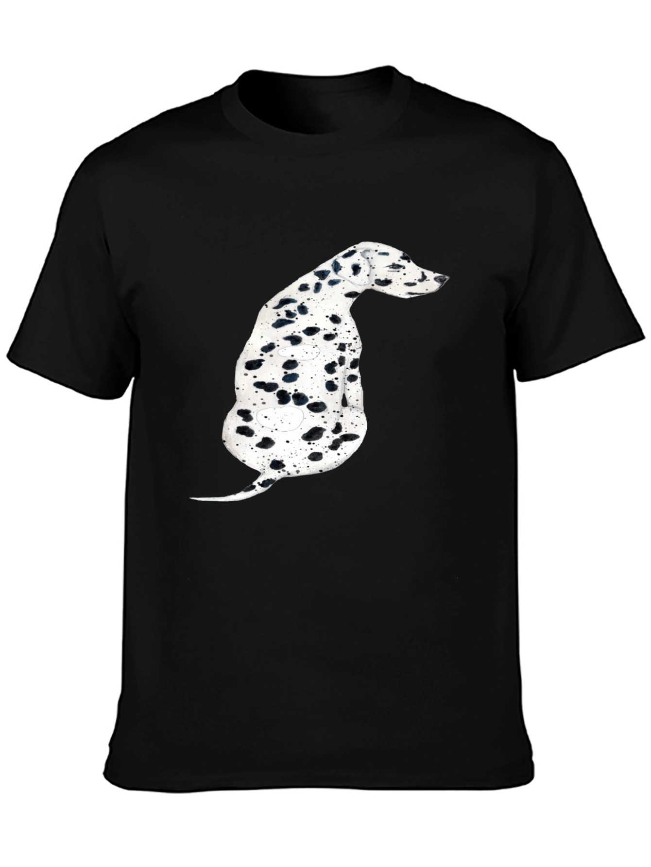 Dalmatian Dog Print Black T-Shirt