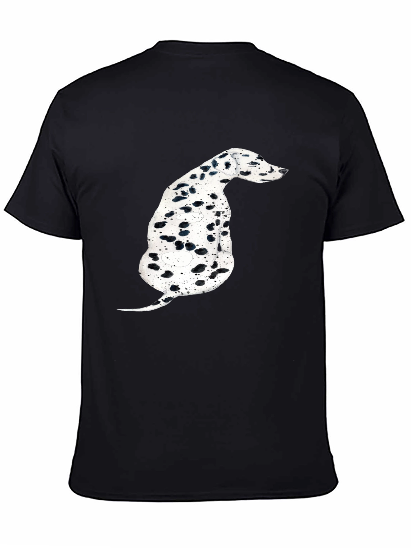 Dalmatian Dog Print Black T-Shirt
