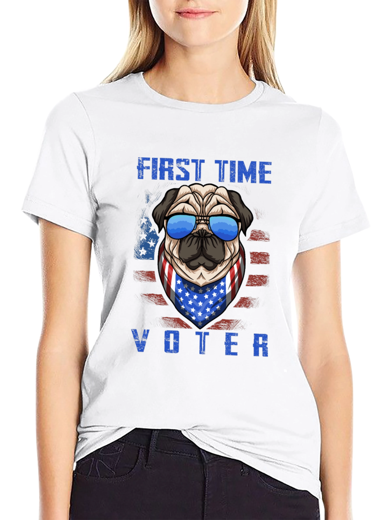 First Time Voter Pug T-Shirt – Patriotic Dog Lover Tee