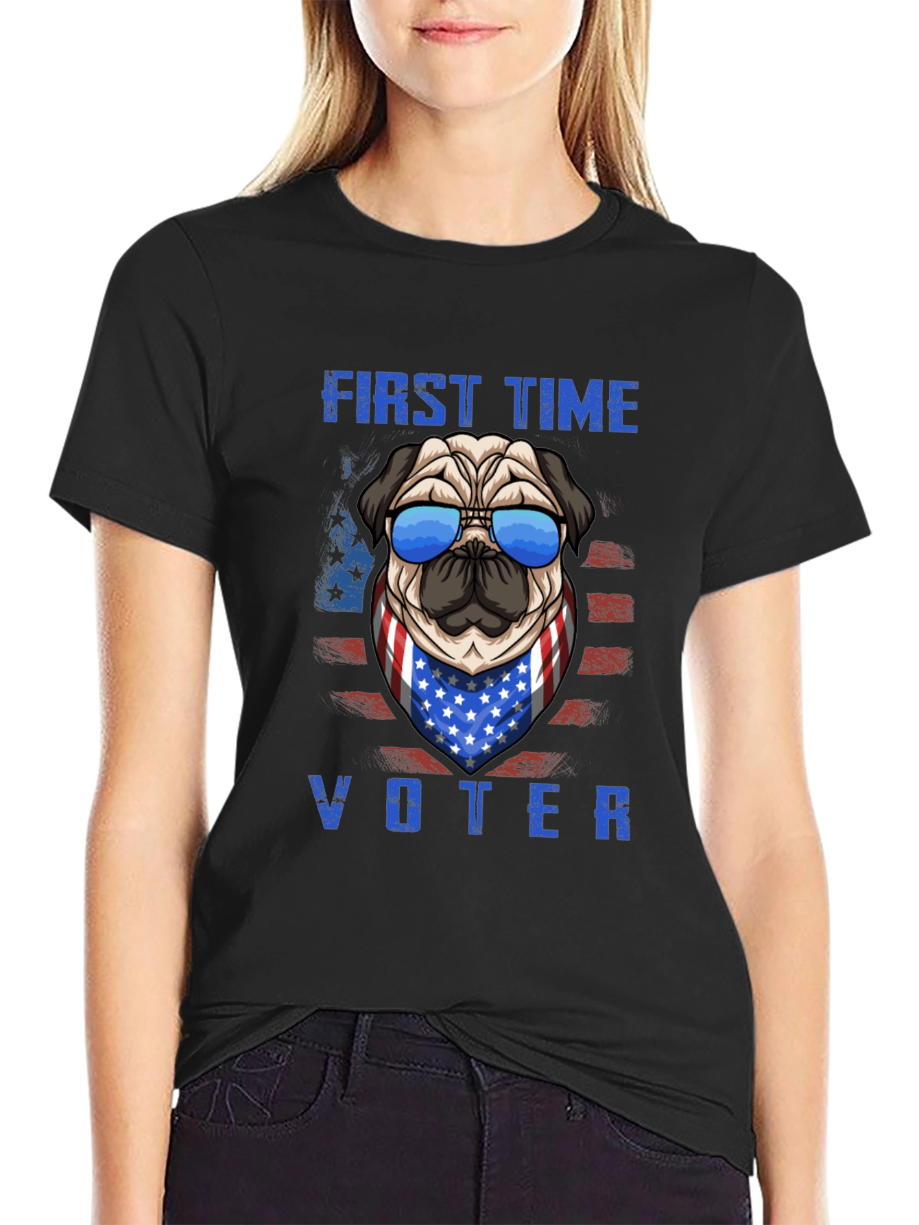 First Time Voter Pug T-Shirt – Patriotic Dog Lover Tee