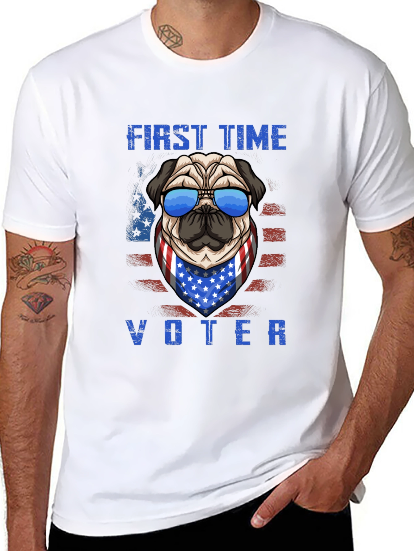 First Time Voter Pug T-Shirt – Patriotic Dog Lover Tee
