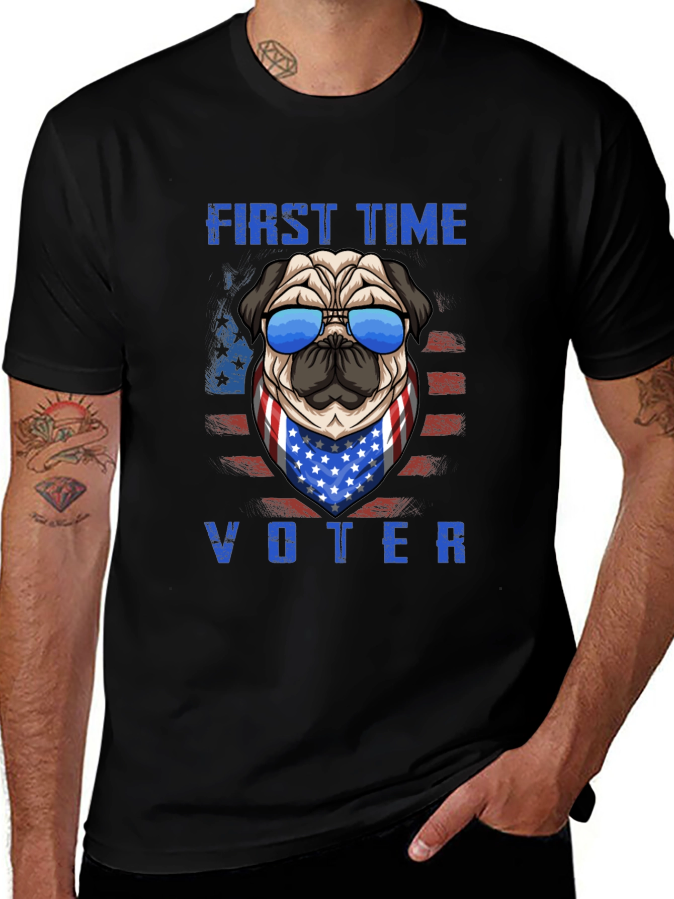 First Time Voter Pug T-Shirt – Patriotic Dog Lover Tee
