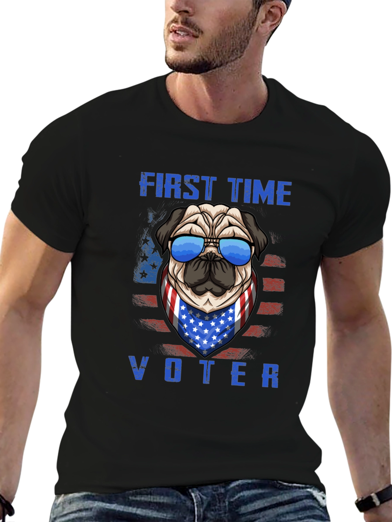 First Time Voter Pug T-Shirt – Patriotic Dog Lover Tee