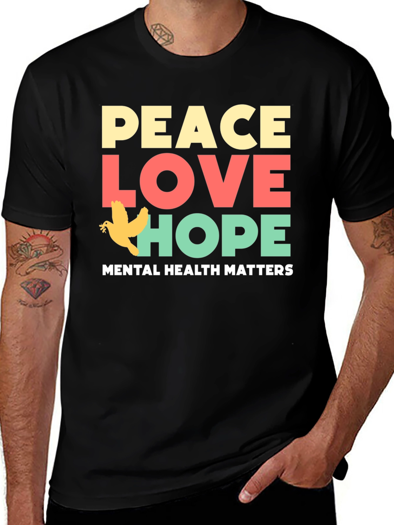 Peace Love Hope T-Shirt Mental Health Awareness Tee